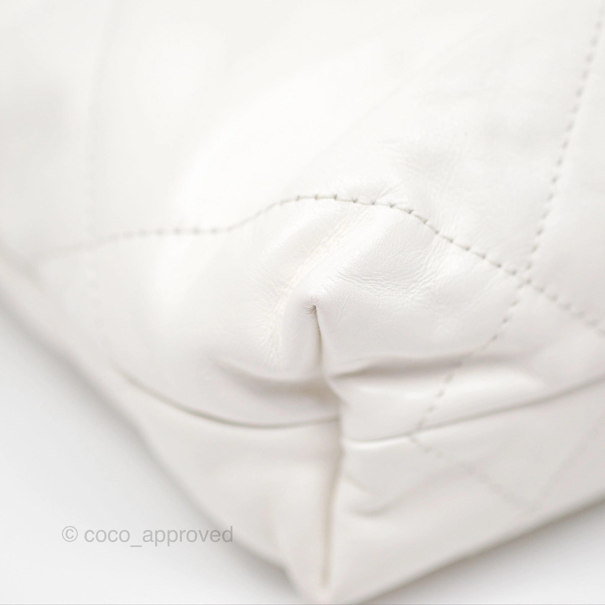Chanel 22 Mini Bag White Shiny Crumpled Calfskin
