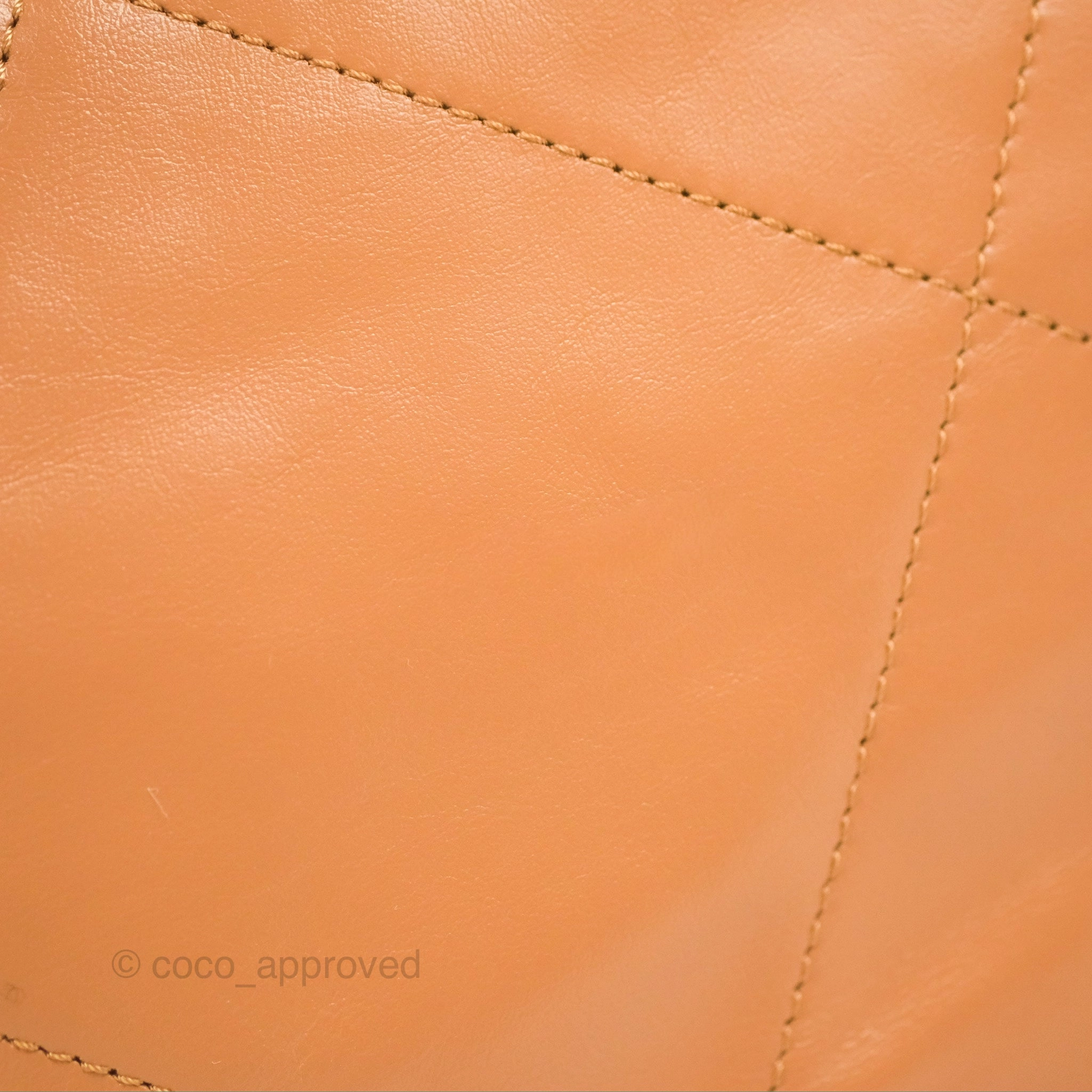 Chanel 22 Small Caramel Beige Shiny Calfskin Aged Gold Hardware