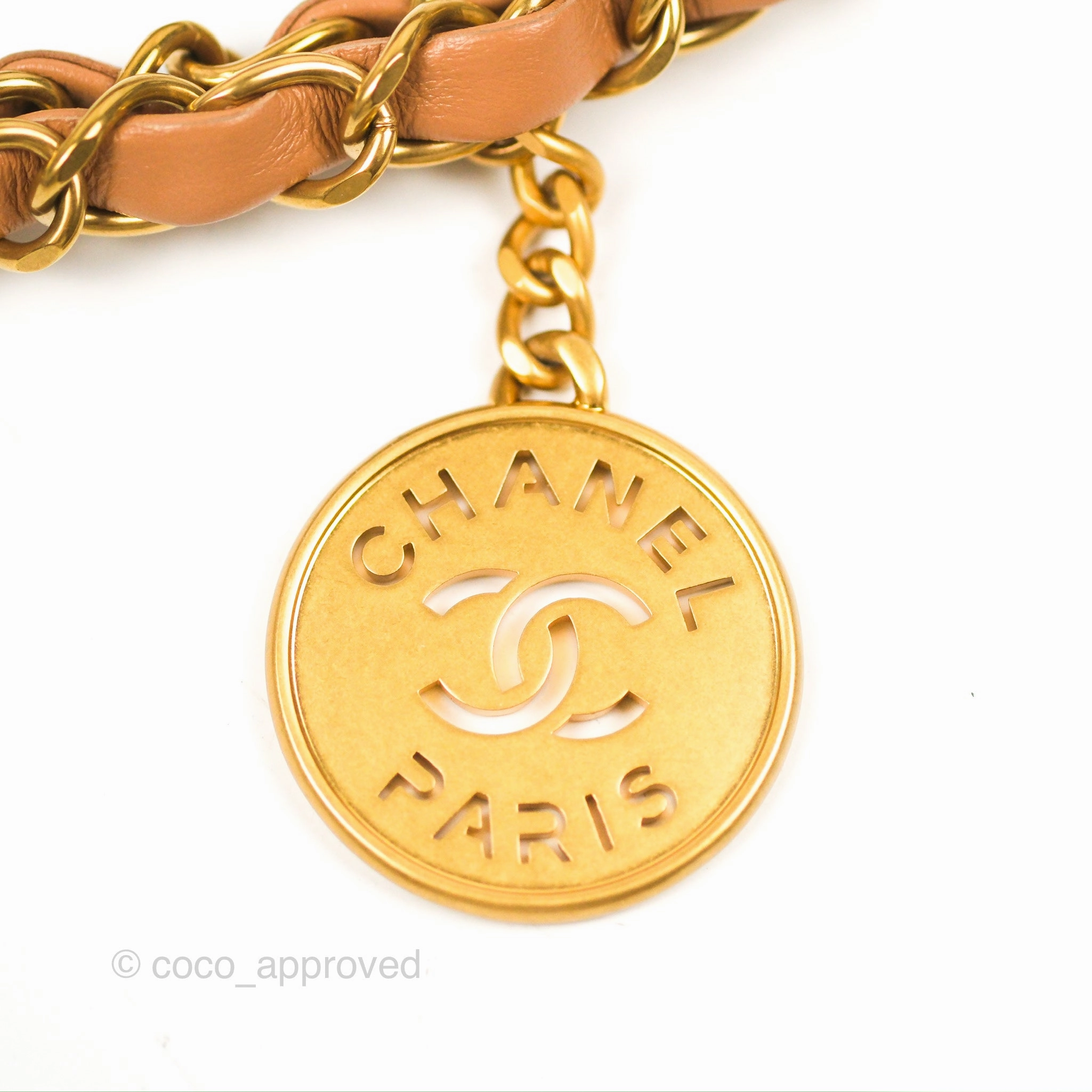 Chanel 22 Small Caramel Beige Shiny Calfskin Aged Gold Hardware