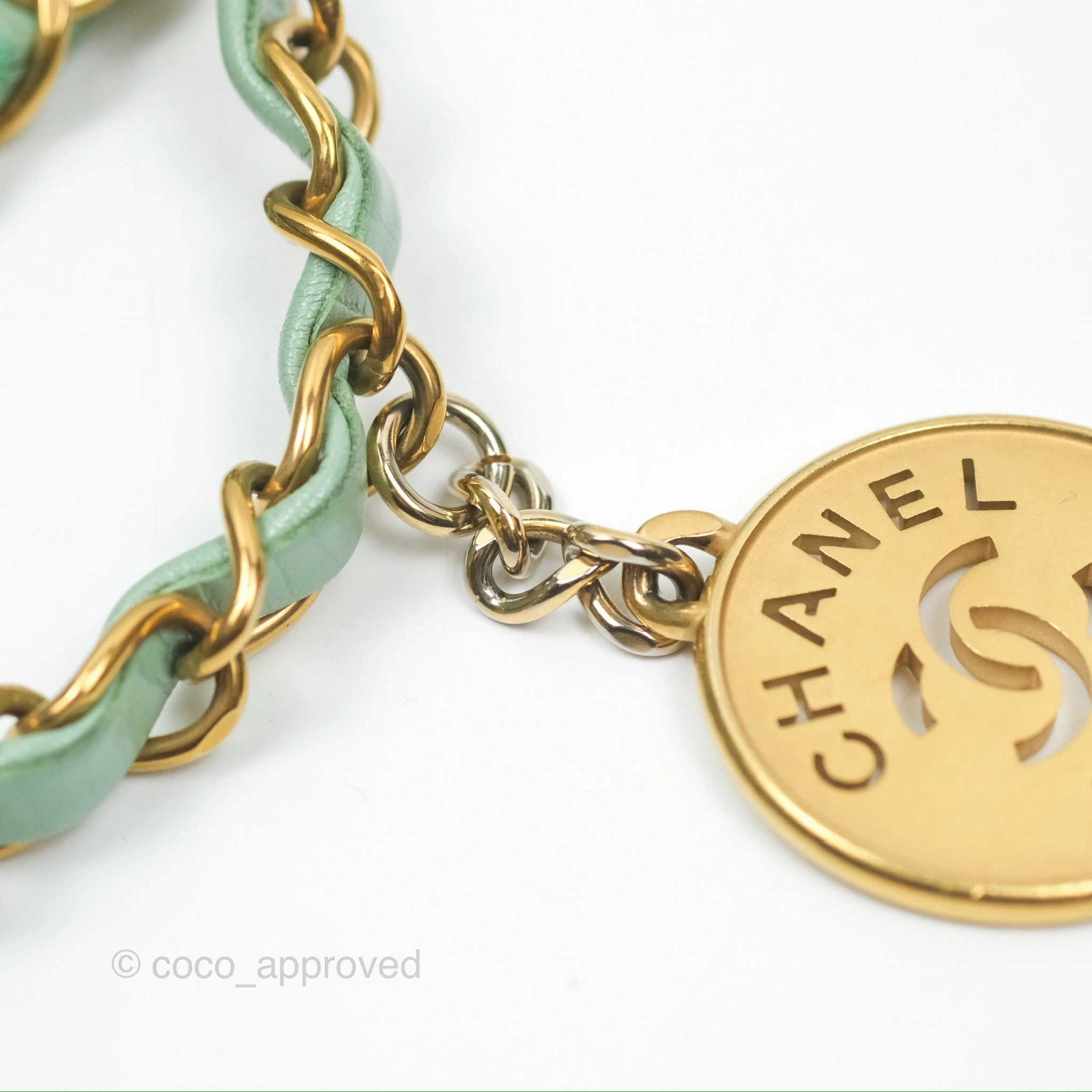 Chanel 22 Small Mint Green Shiny Calfskin Aged Gold Hardware