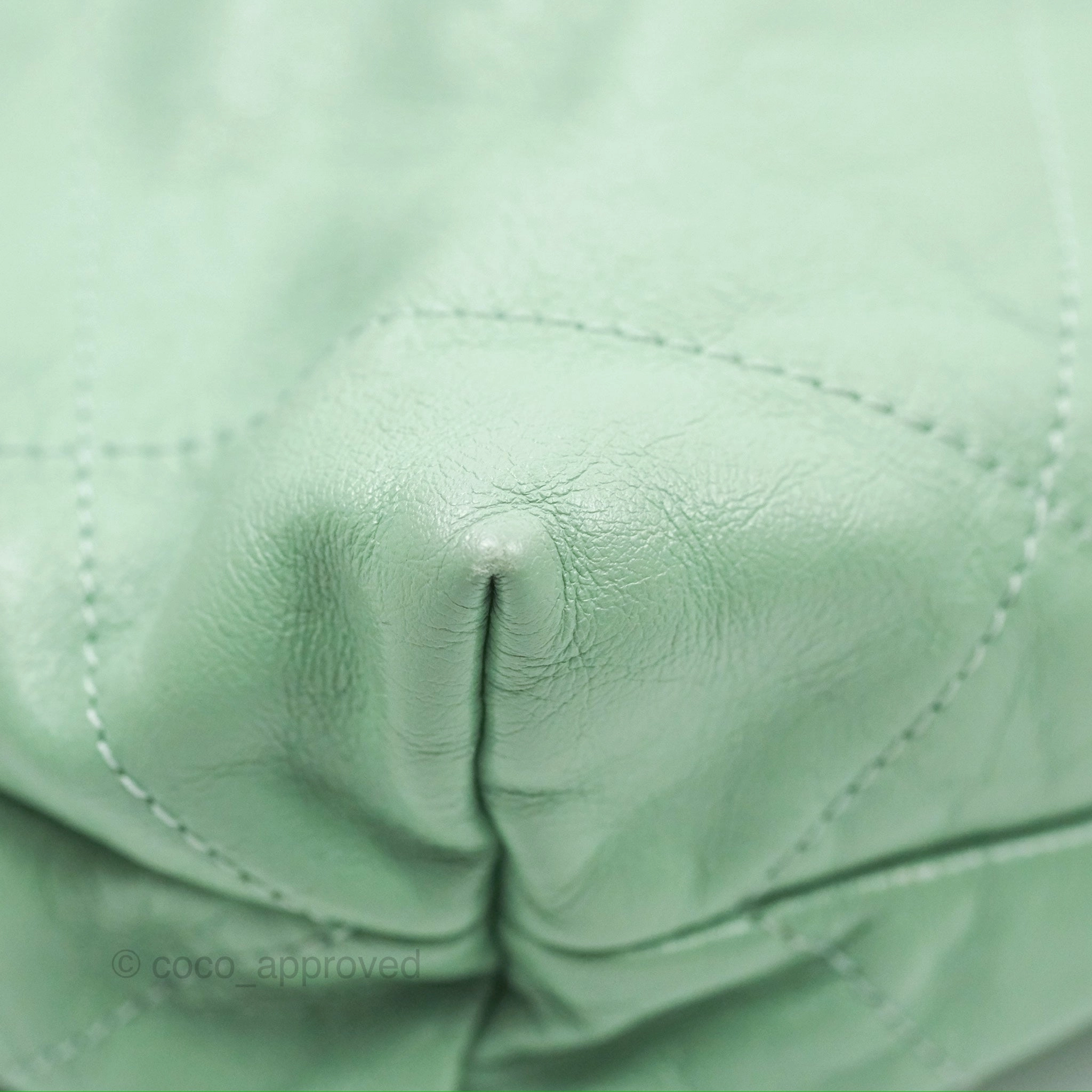 Chanel 22 Small Mint Green Shiny Calfskin Aged Gold Hardware
