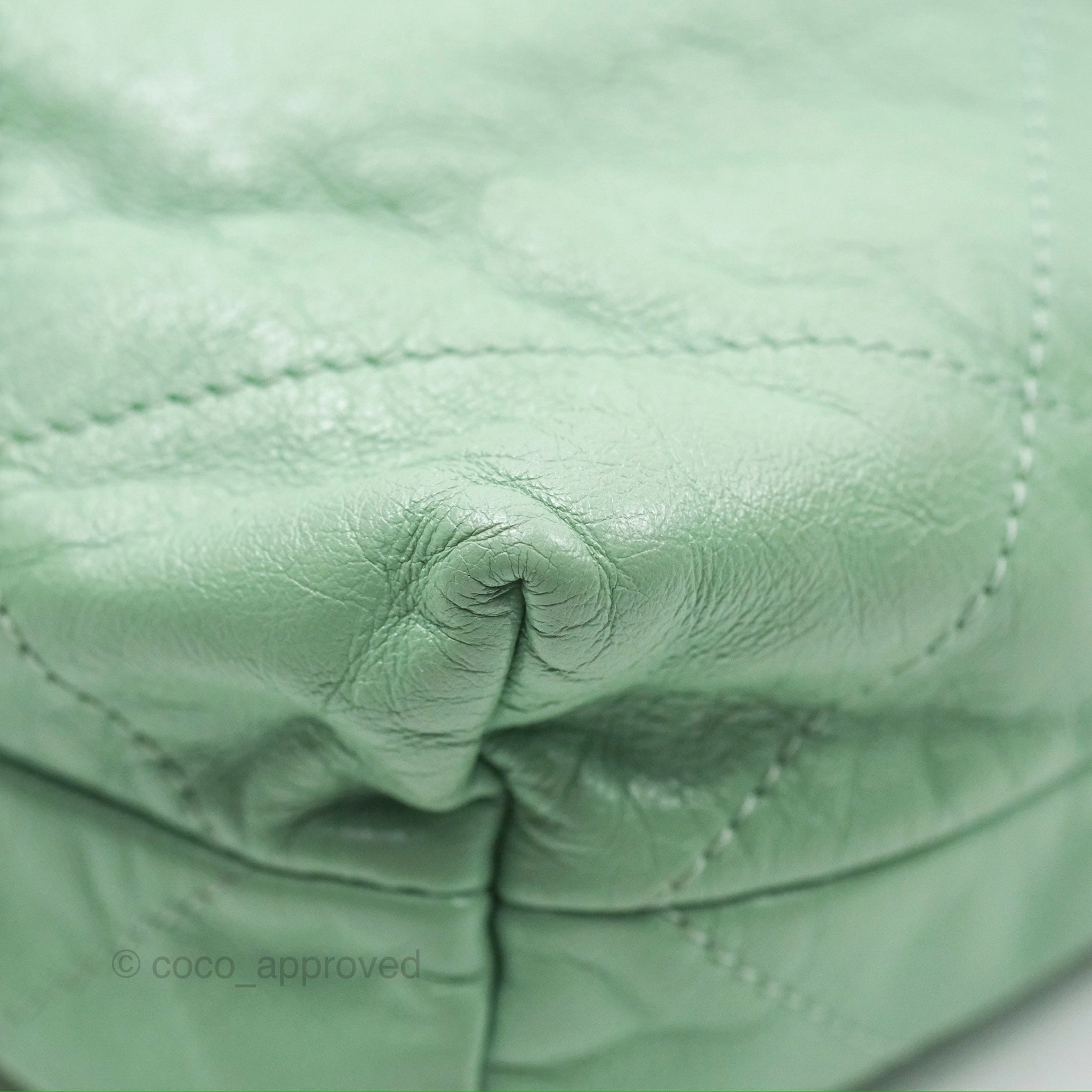 Chanel 22 Small Mint Green Shiny Calfskin Aged Gold Hardware