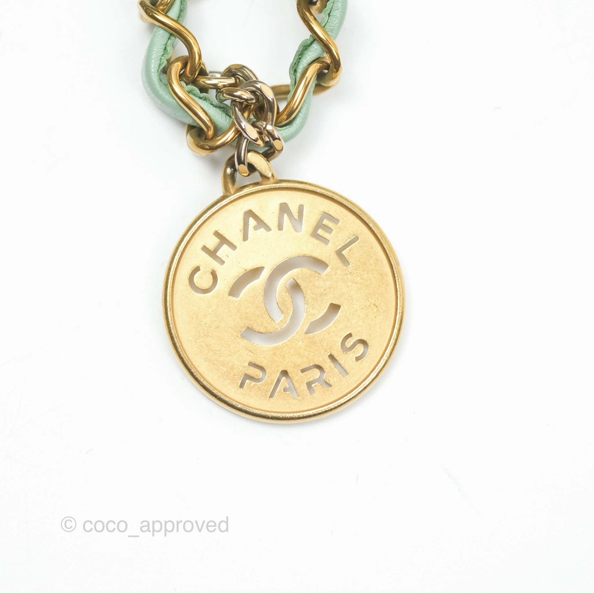Chanel 22 Small Mint Green Shiny Calfskin Aged Gold Hardware