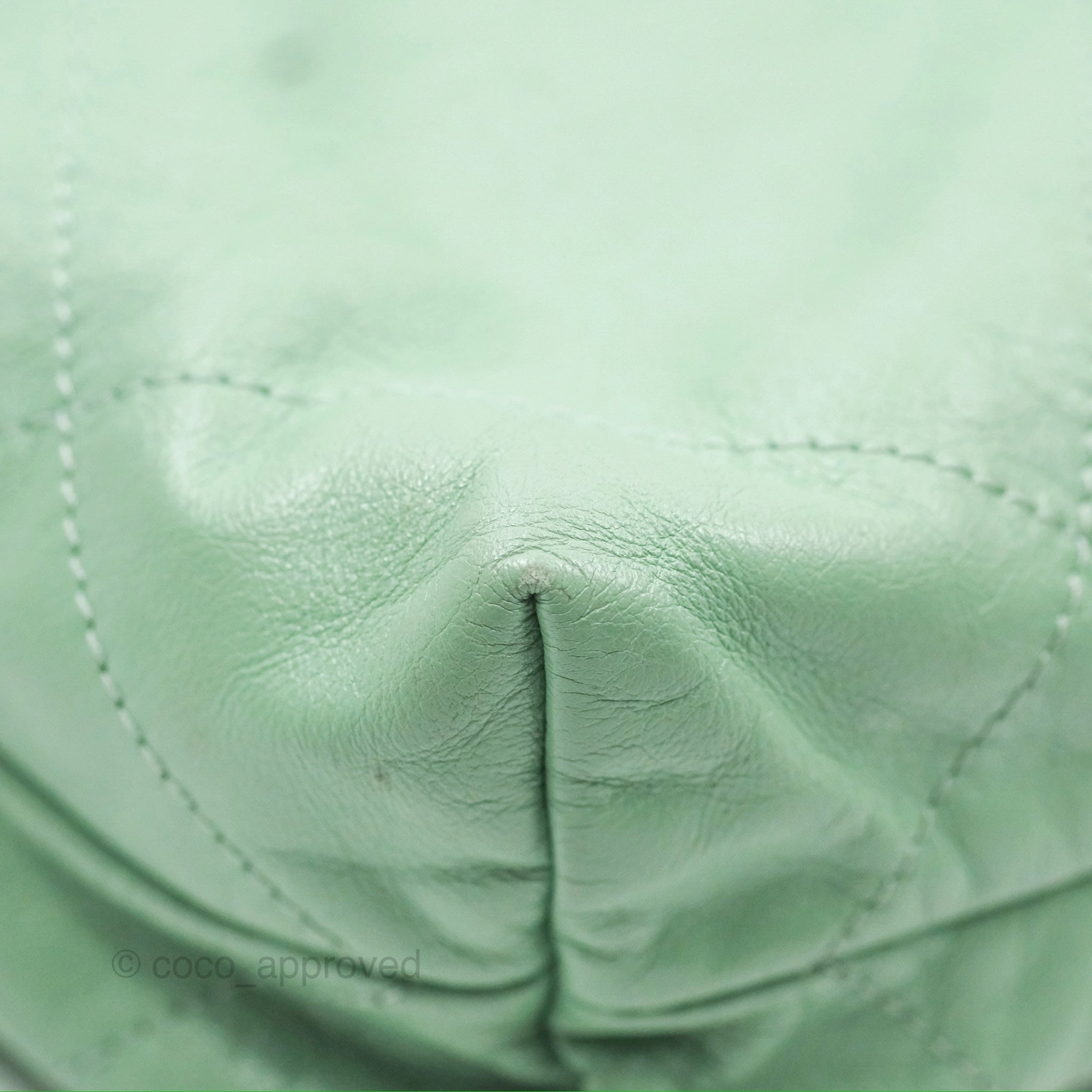 Chanel 22 Small Mint Green Shiny Calfskin Aged Gold Hardware