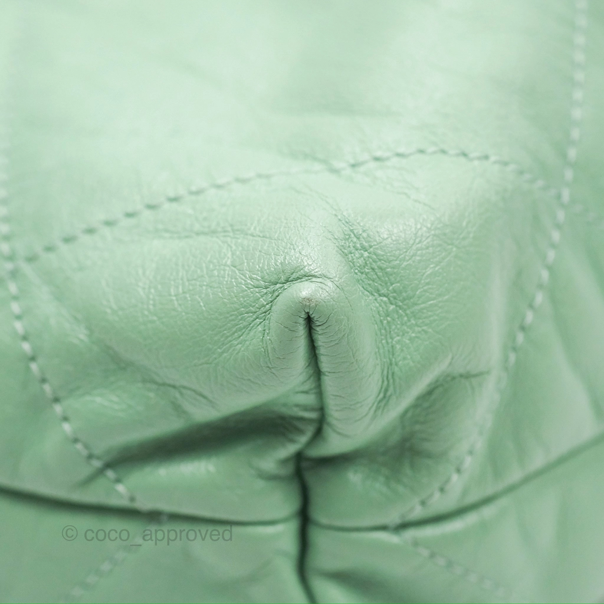 Chanel 22 Small Mint Green Shiny Calfskin Aged Gold Hardware