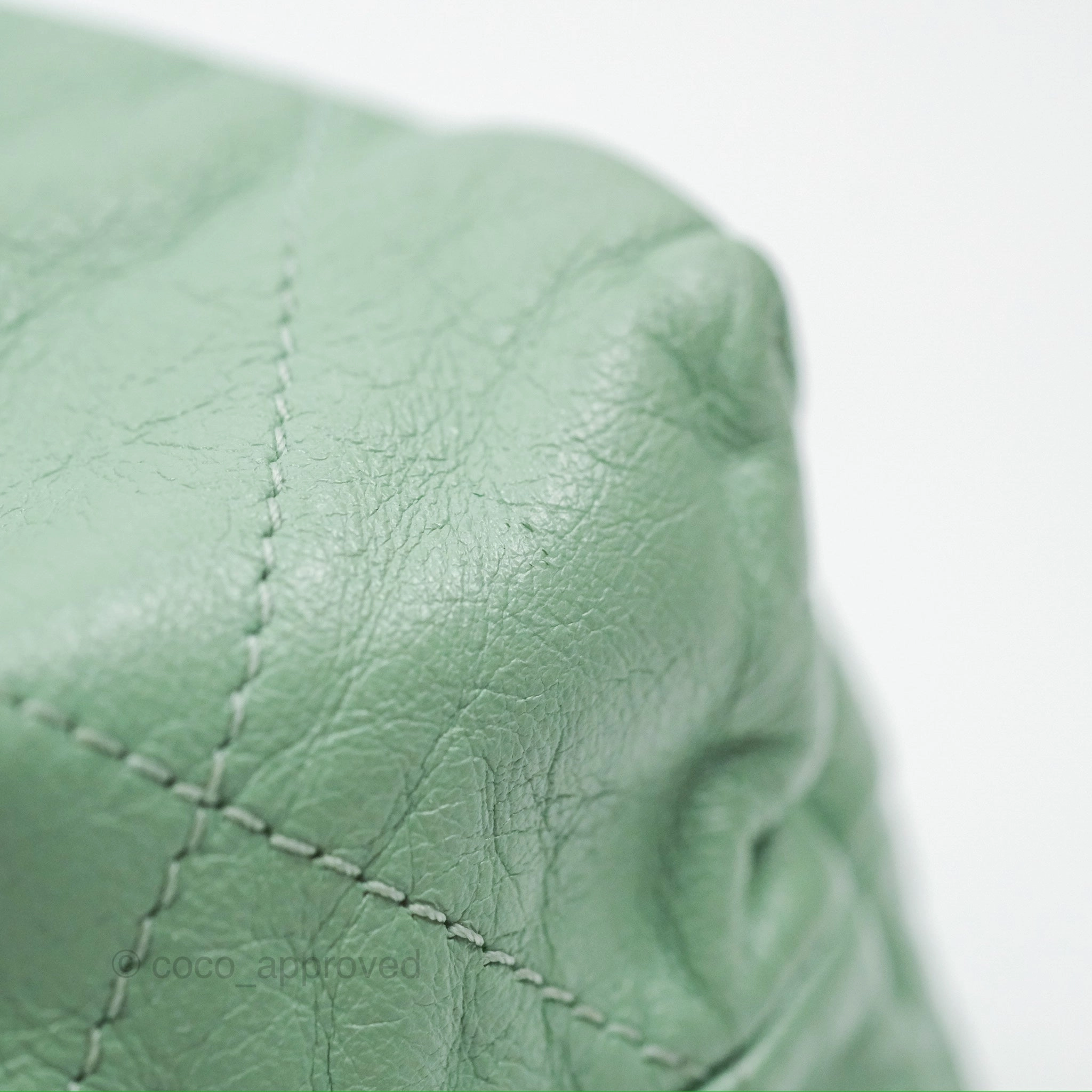 Chanel 22 Small Mint Green Shiny Calfskin Aged Gold Hardware