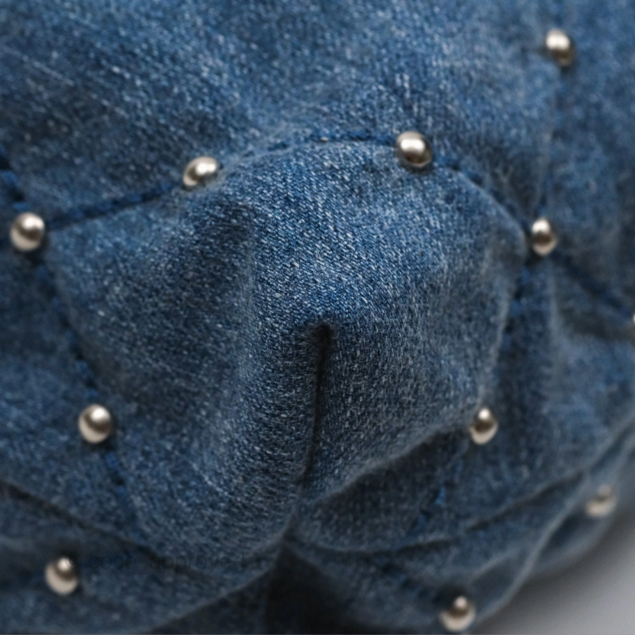 Chanel 22 Small Pearl Studded Denim Silver Hardware