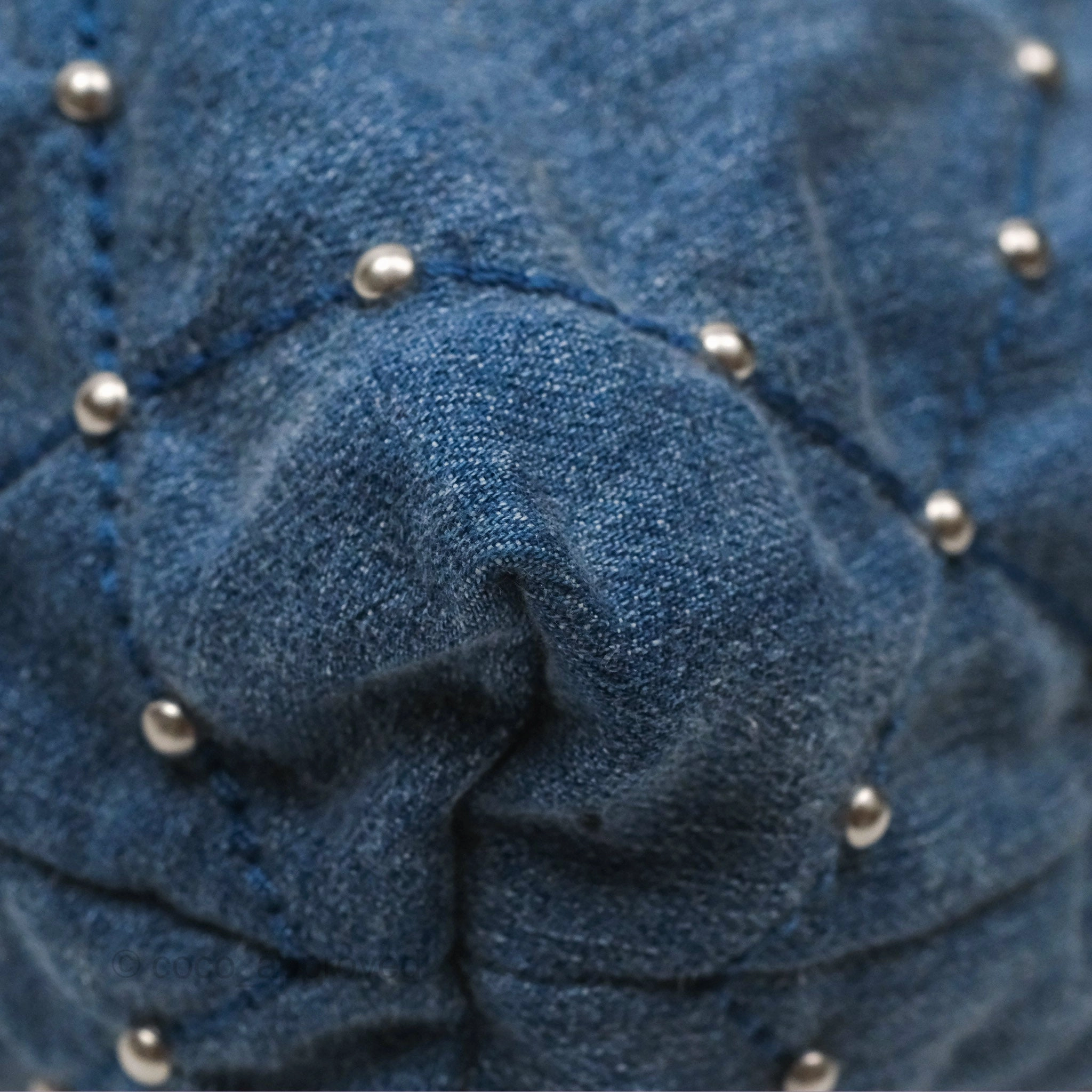 Chanel 22 Small Pearl Studded Denim Silver Hardware