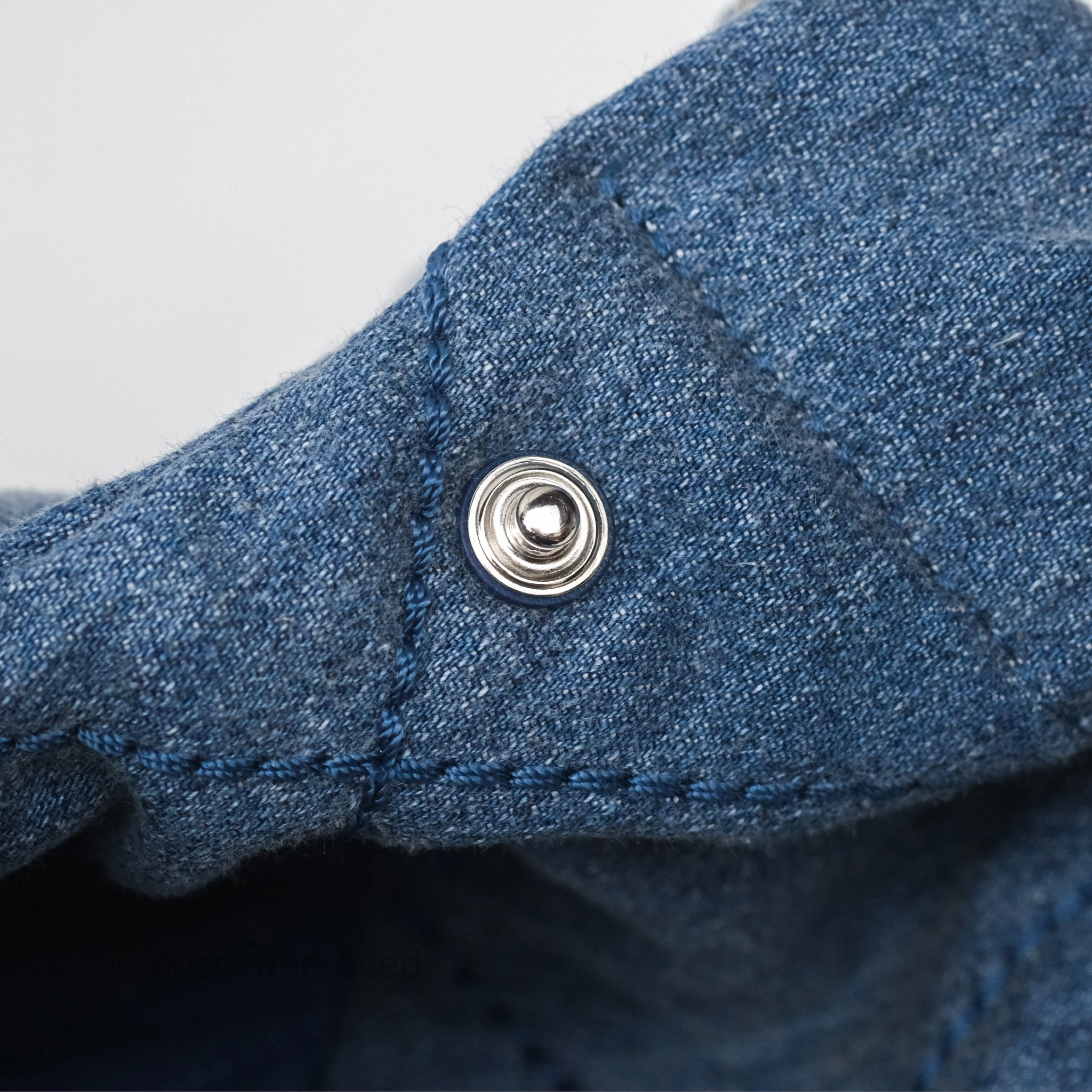 Chanel 22 Small Pearl Studded Denim Silver Hardware