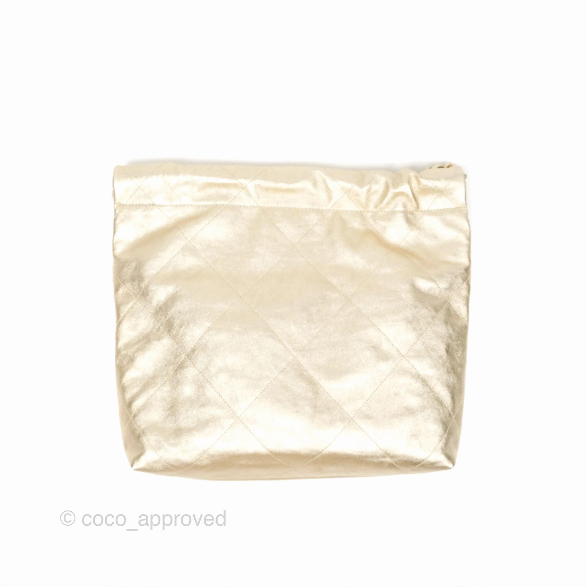 Chanel 22 Small Quilted Iridescent Gold Gold Hardware