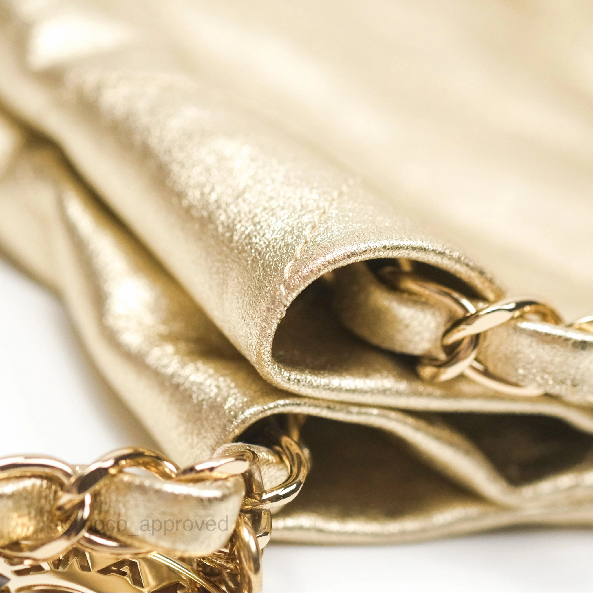 Chanel 22 Small Quilted Iridescent Gold Gold Hardware