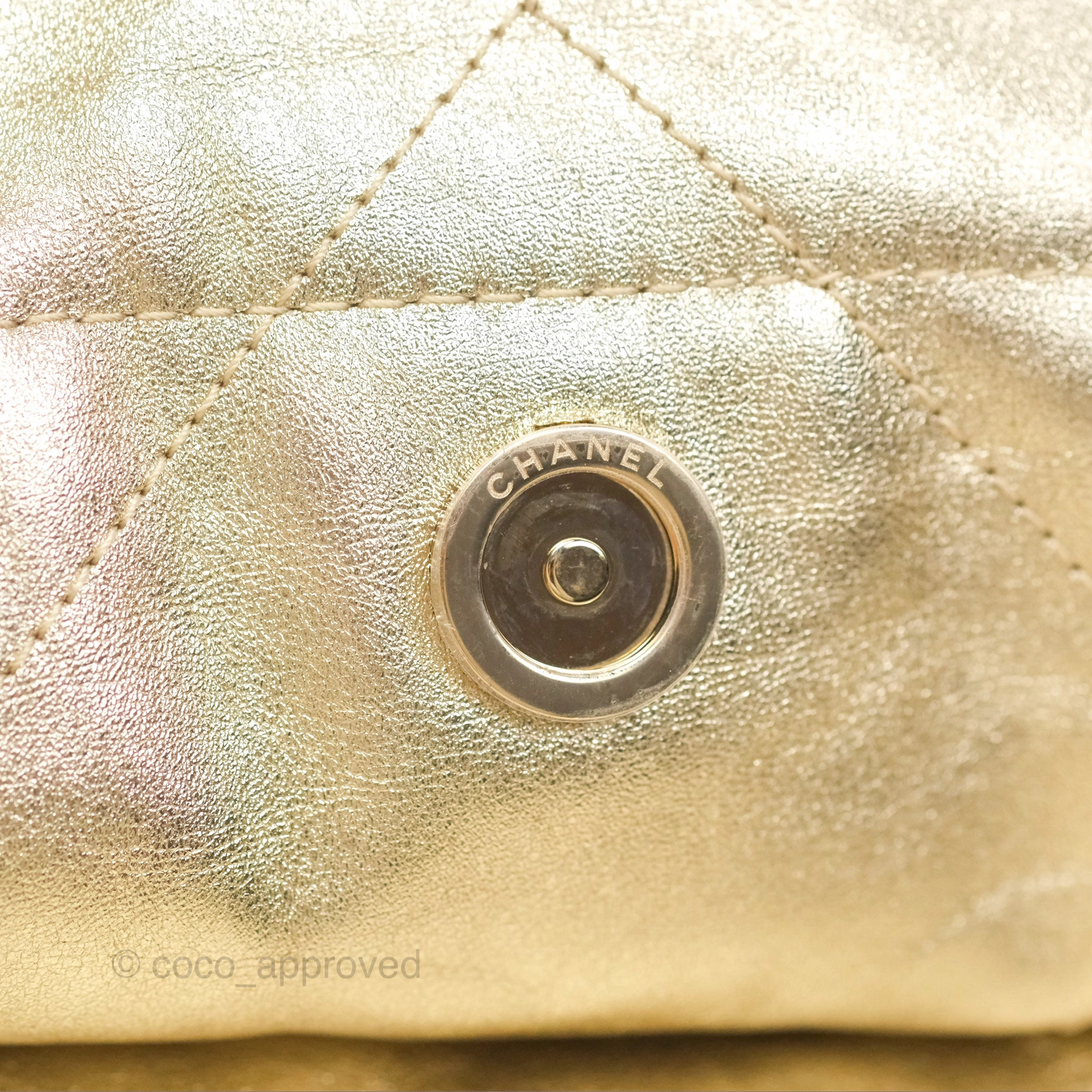 Chanel 22 Small Quilted Iridescent Gold Gold Hardware