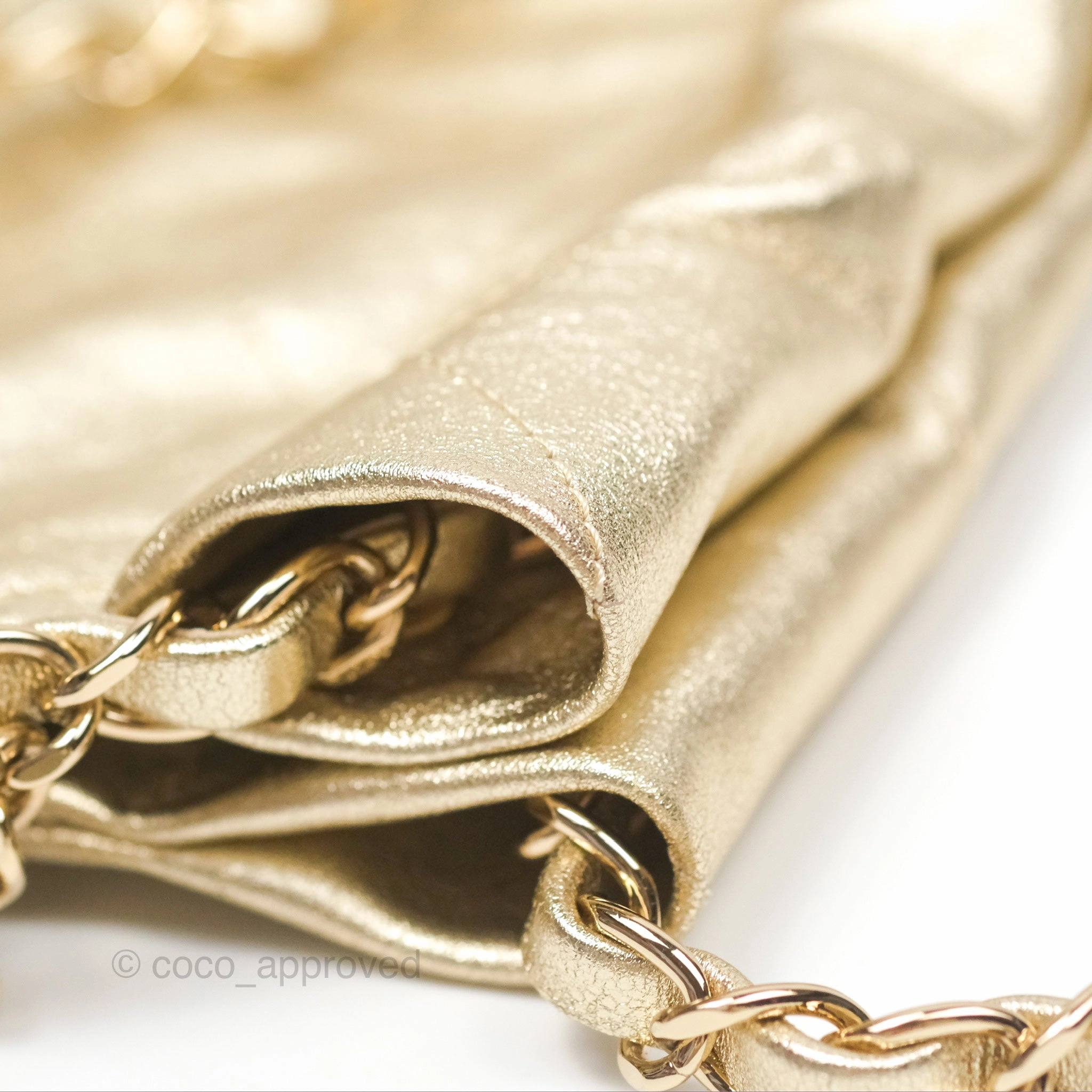 Chanel 22 Small Quilted Iridescent Gold Gold Hardware