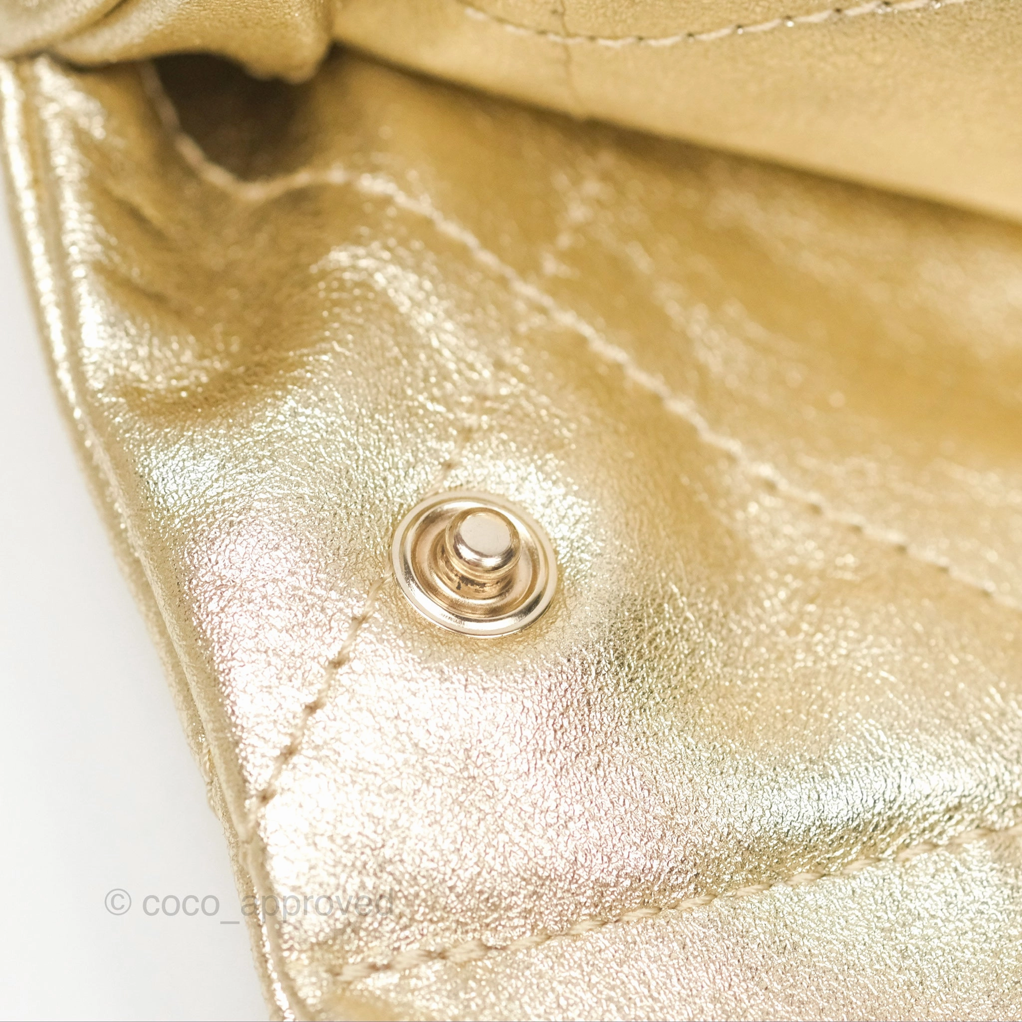 Chanel 22 Small Quilted Iridescent Gold Gold Hardware
