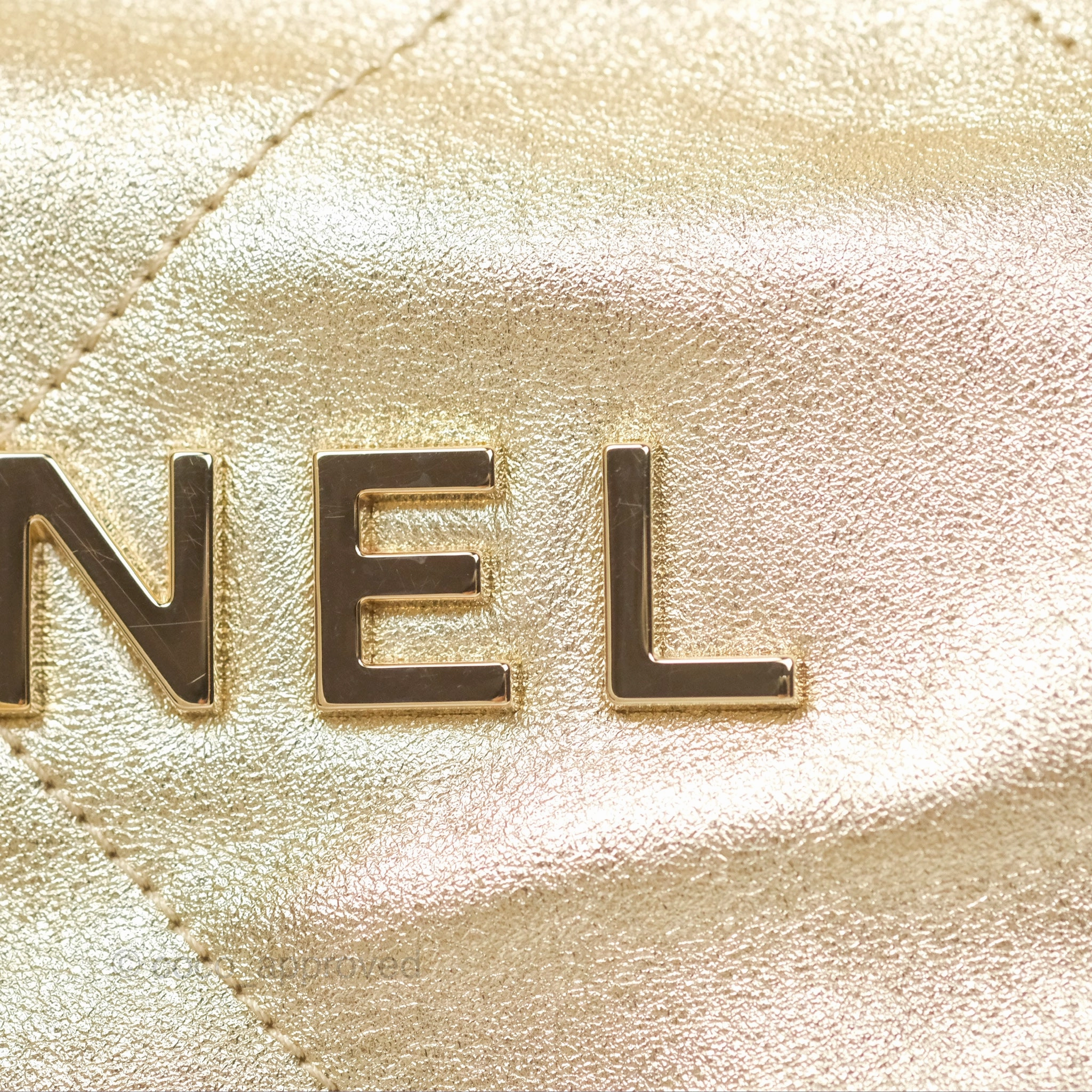Chanel 22 Small Quilted Iridescent Gold Gold Hardware
