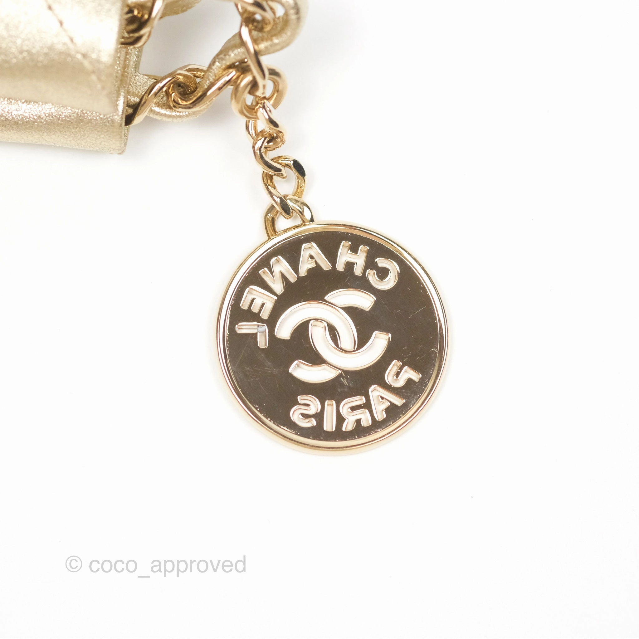 Chanel 22 Small Quilted Iridescent Gold Gold Hardware