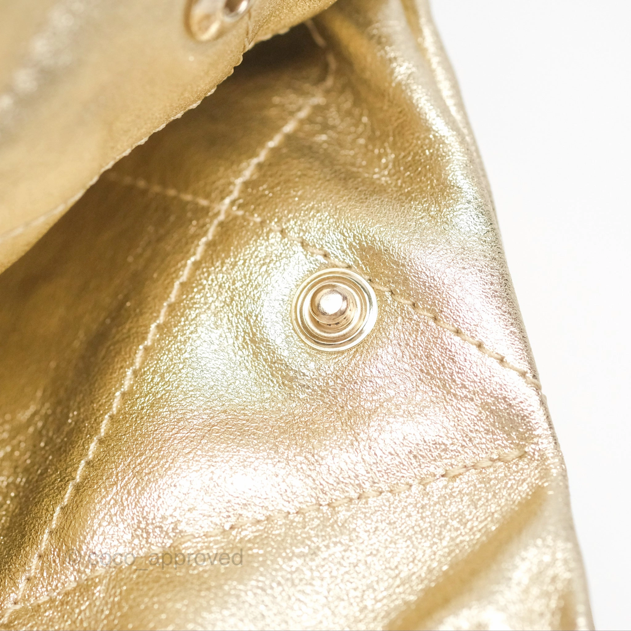 Chanel 22 Small Quilted Iridescent Gold Gold Hardware