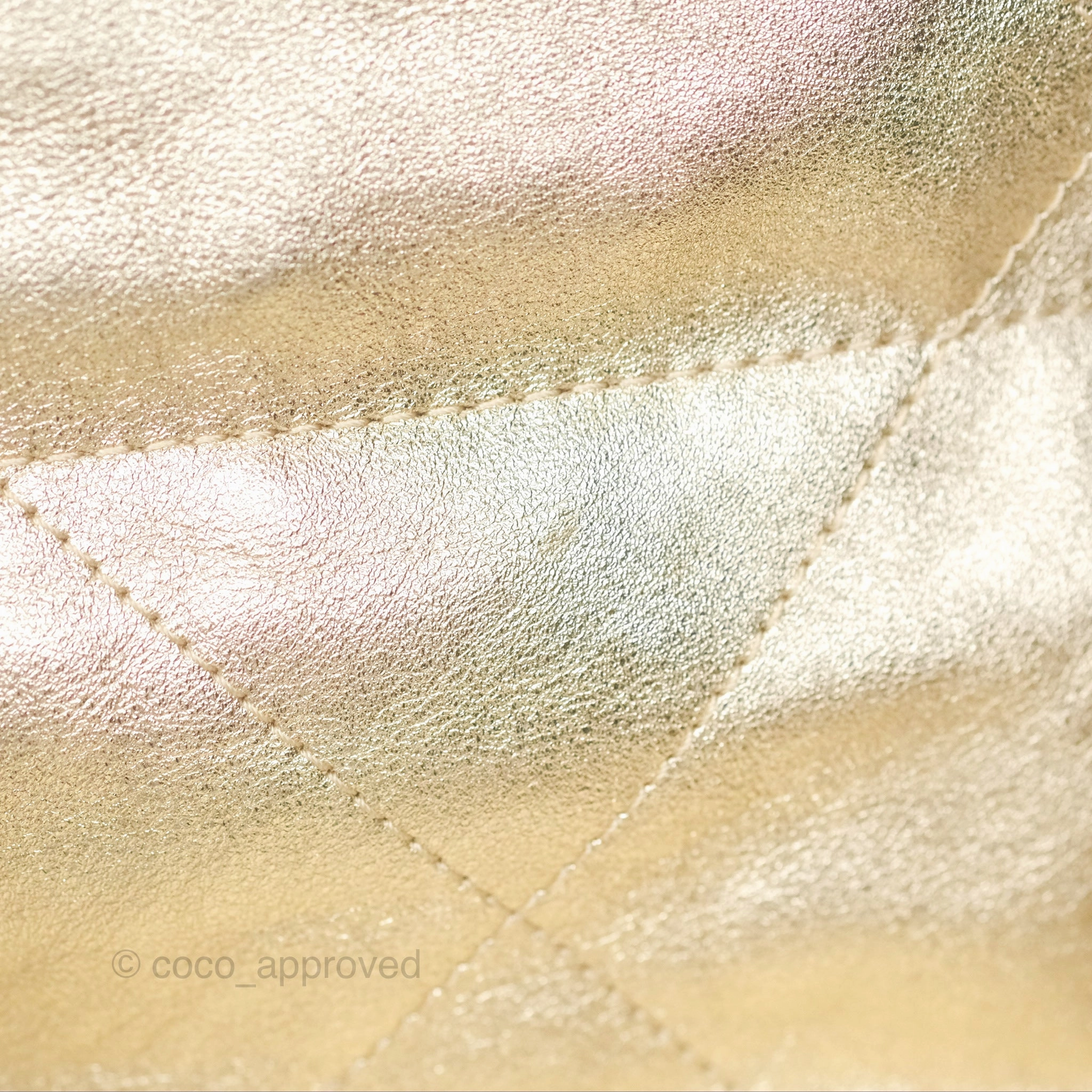 Chanel 22 Small Quilted Iridescent Gold Gold Hardware