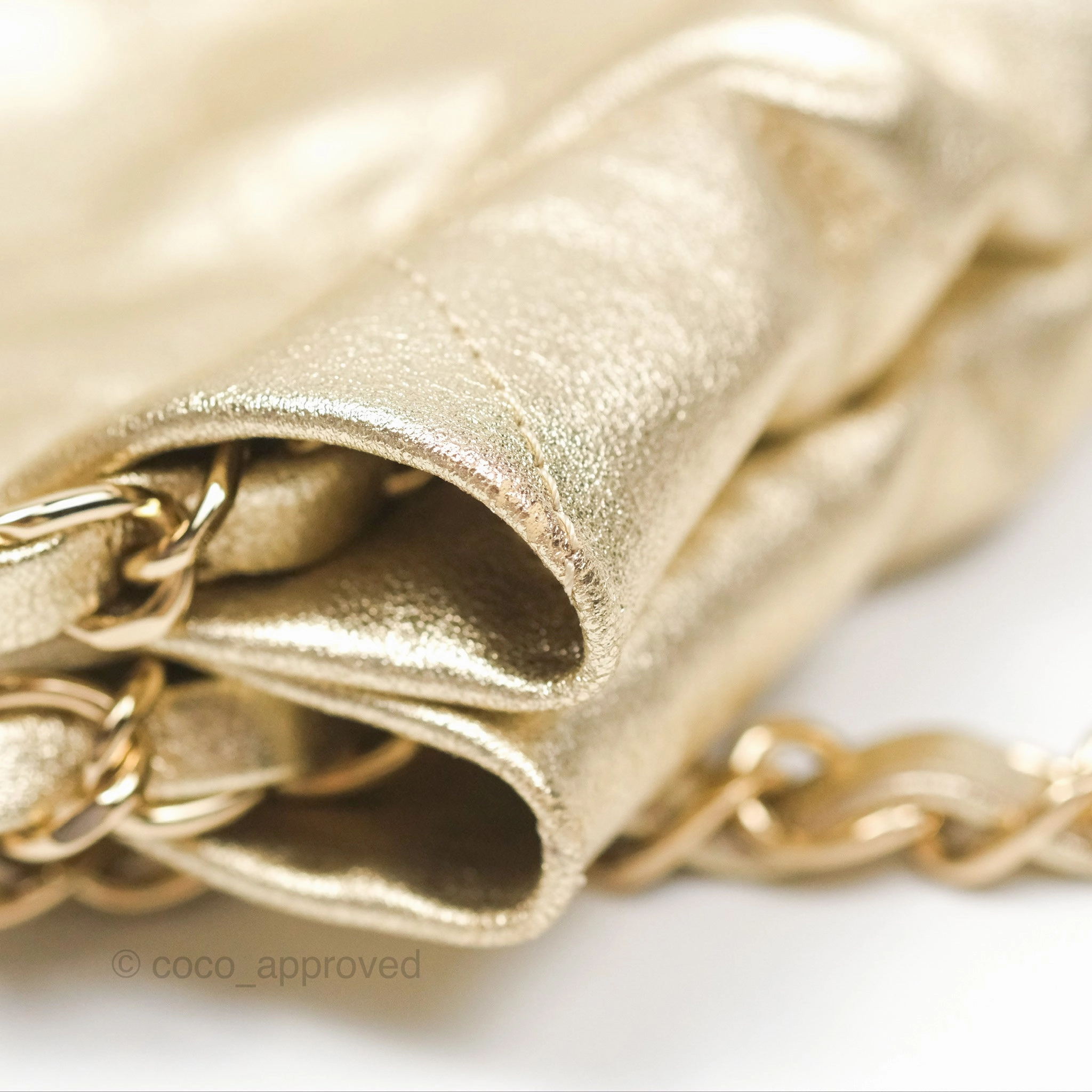 Chanel 22 Small Quilted Iridescent Gold Gold Hardware