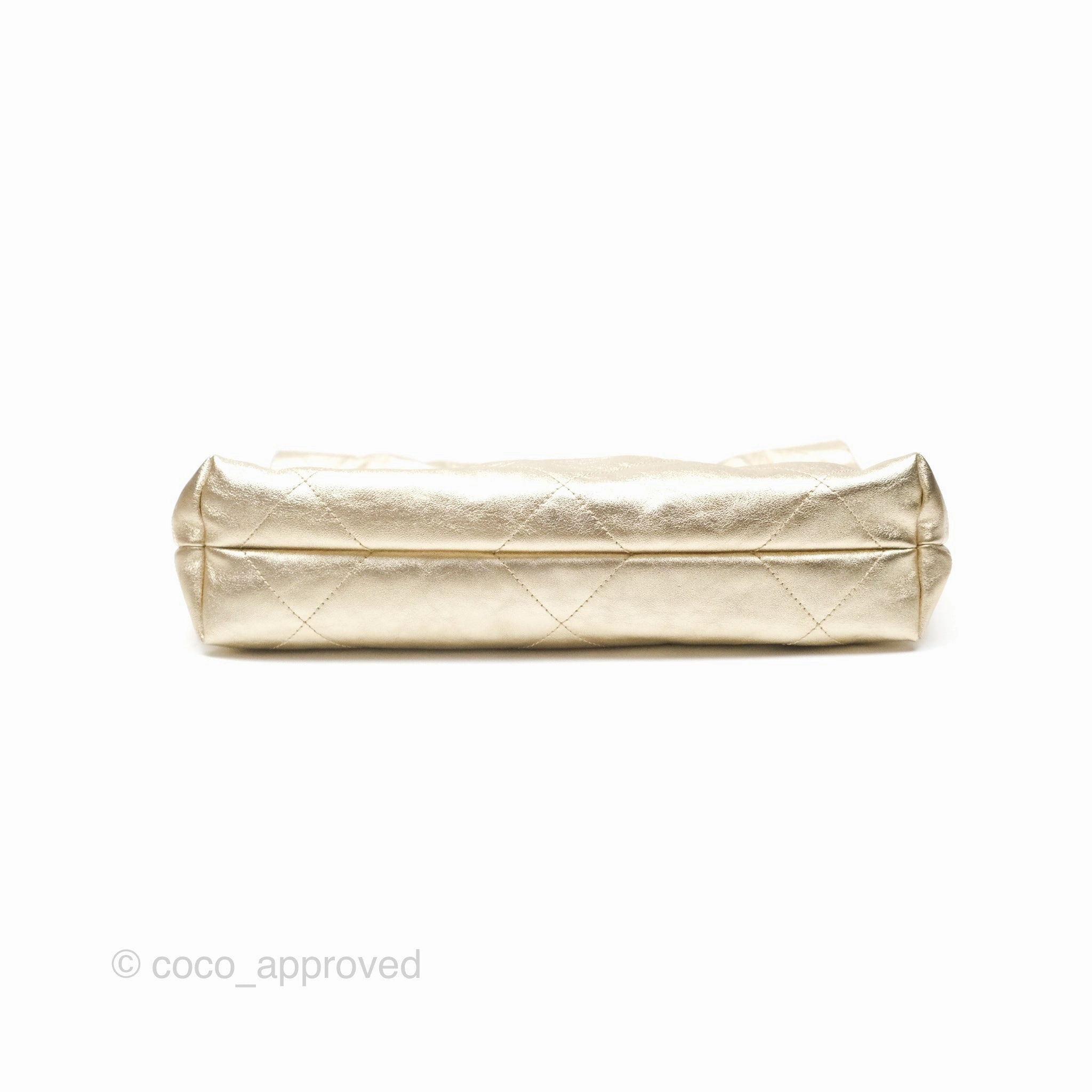 Chanel 22 Small Quilted Iridescent Gold Gold Hardware