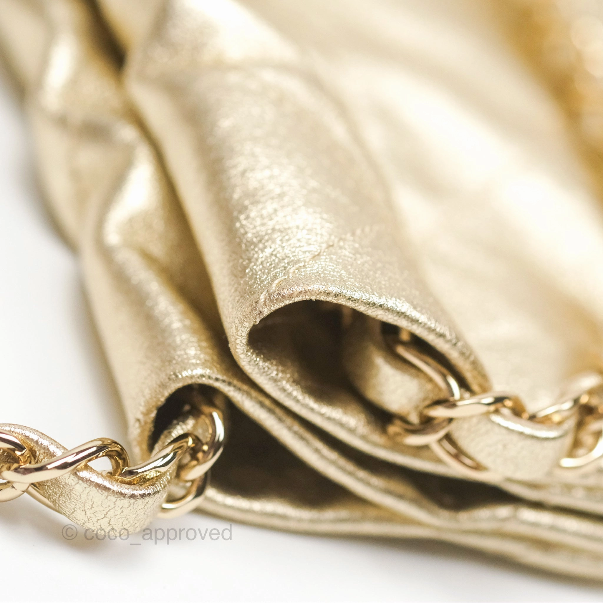 Chanel 22 Small Quilted Iridescent Gold Gold Hardware