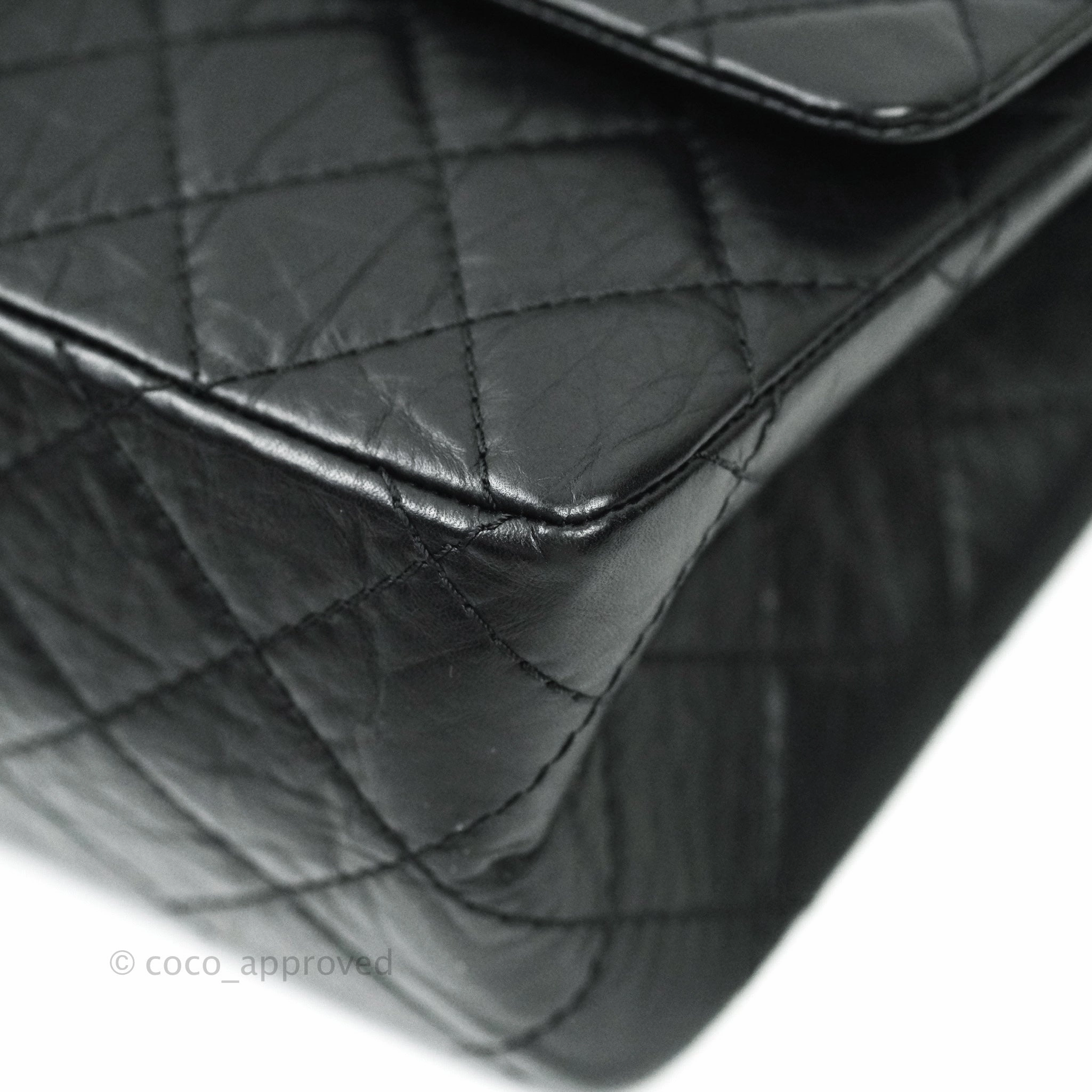 Chanel 2.55 Quilted Reissue 226 Black Aged Calfskin Ruthenium Hardware