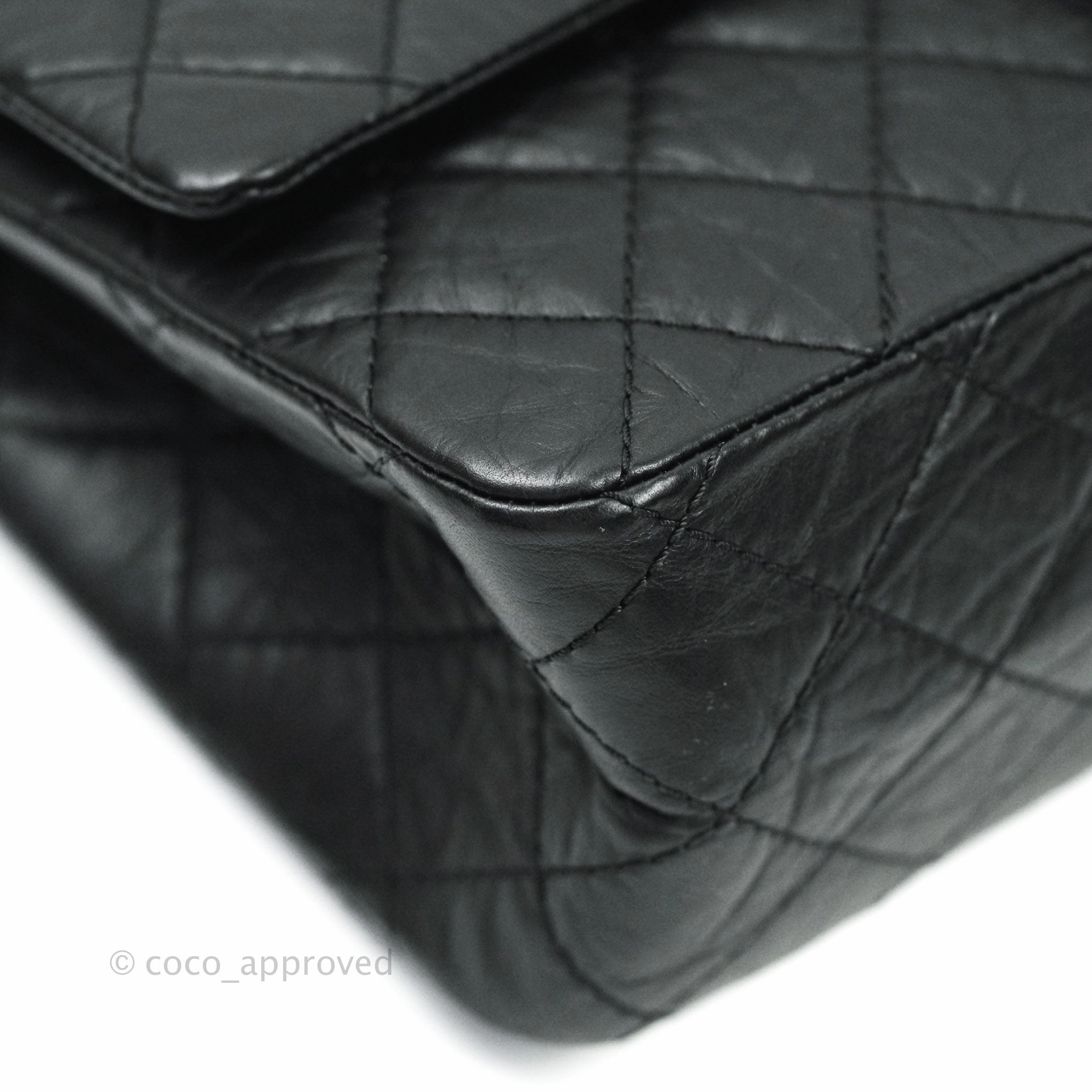 Chanel 2.55 Quilted Reissue 226 Black Aged Calfskin Ruthenium Hardware