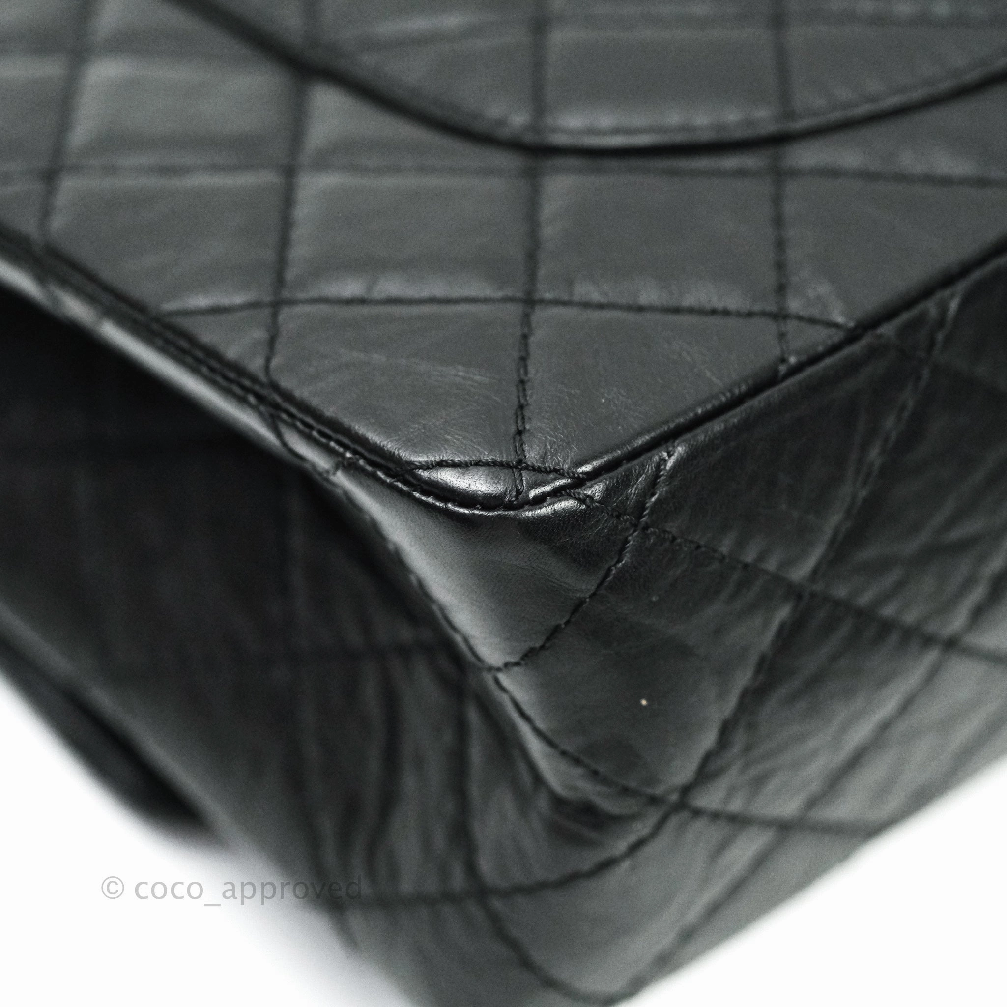 Chanel 2.55 Quilted Reissue 226 Black Aged Calfskin Ruthenium Hardware