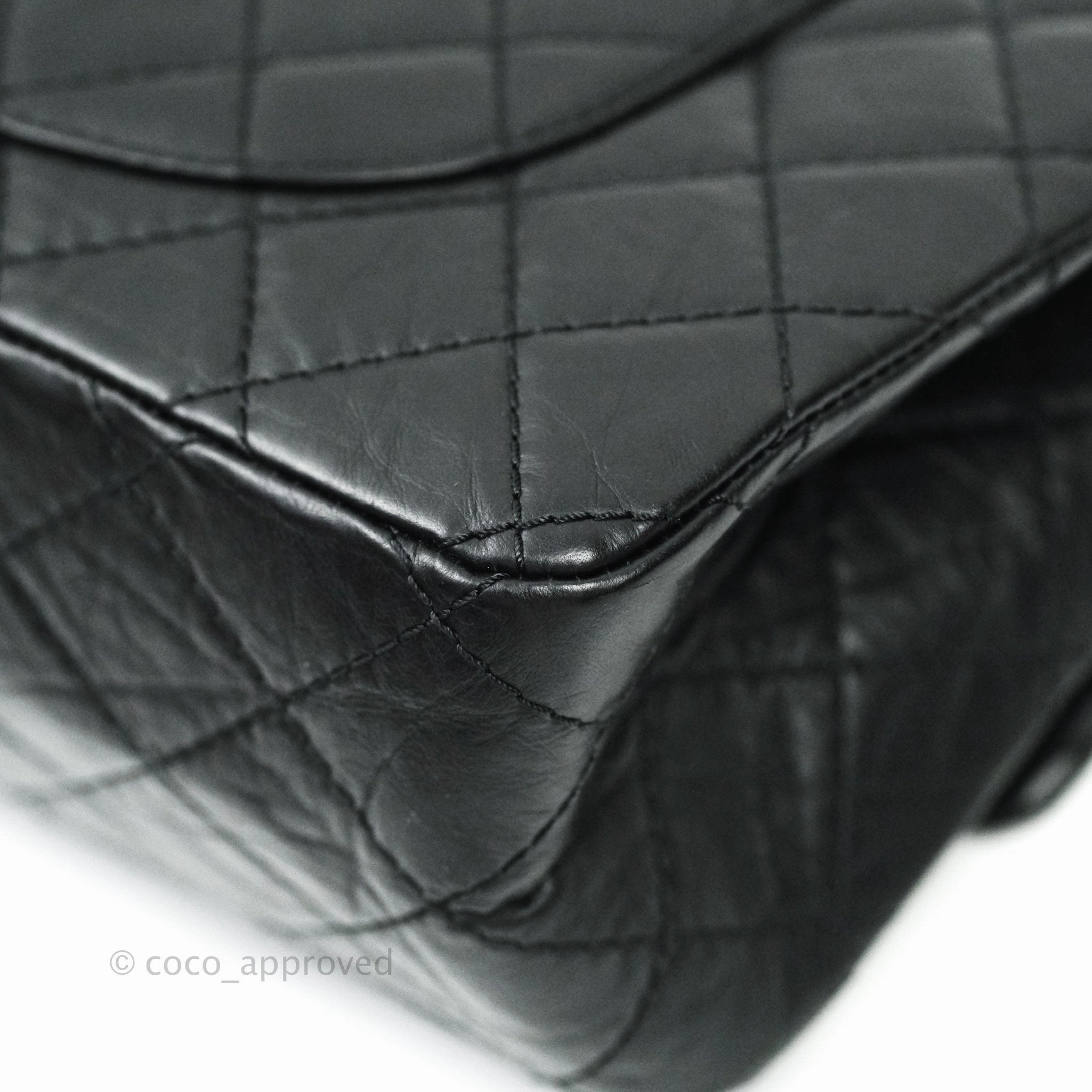 Chanel 2.55 Quilted Reissue 226 Black Aged Calfskin Ruthenium Hardware