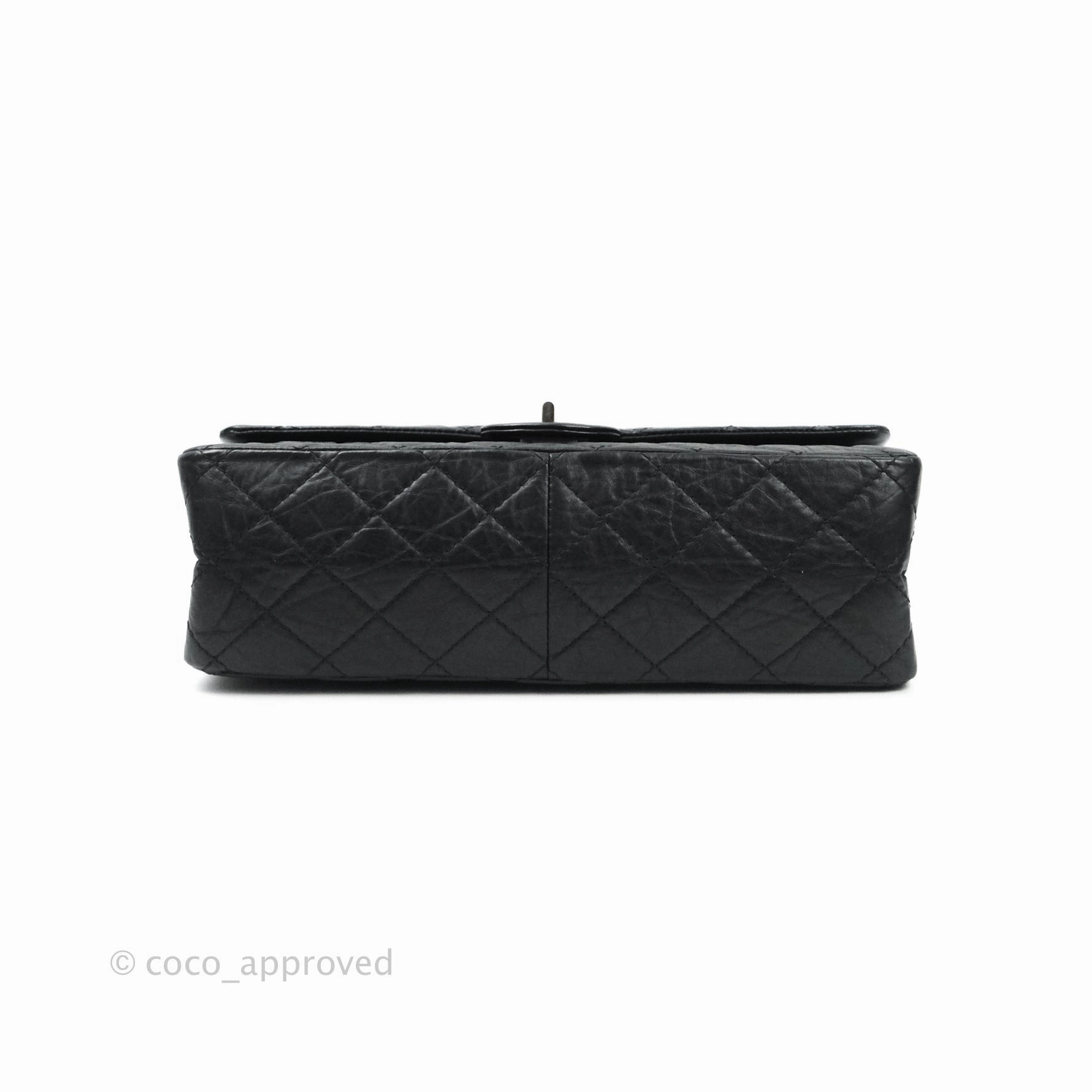 Chanel 2.55 Quilted Reissue 226 Black Aged Calfskin Ruthenium Hardware