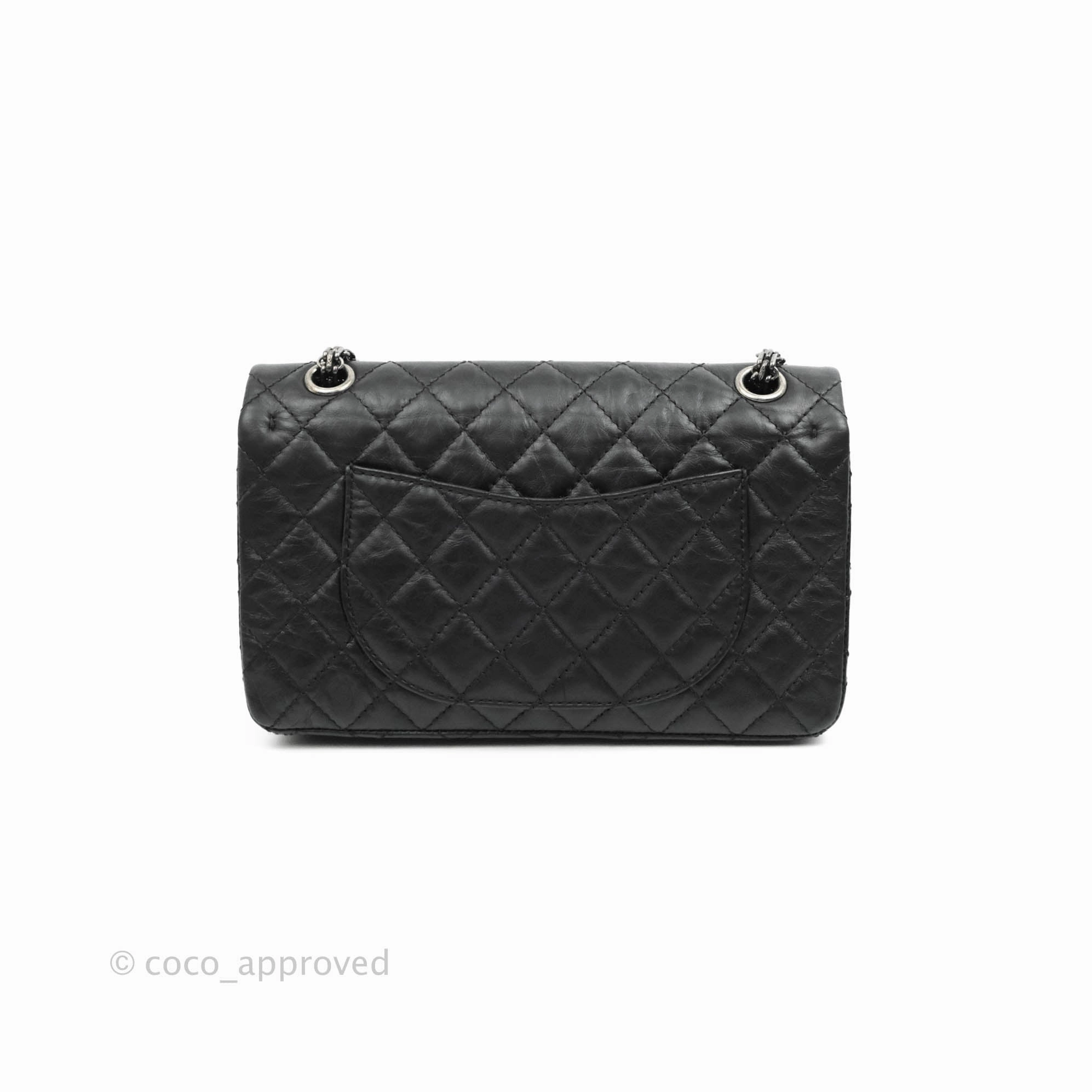 Chanel 2.55 Reissue Lucky Charms 225 Flap Black Crumpled Calfskin Ruthenium Hardware