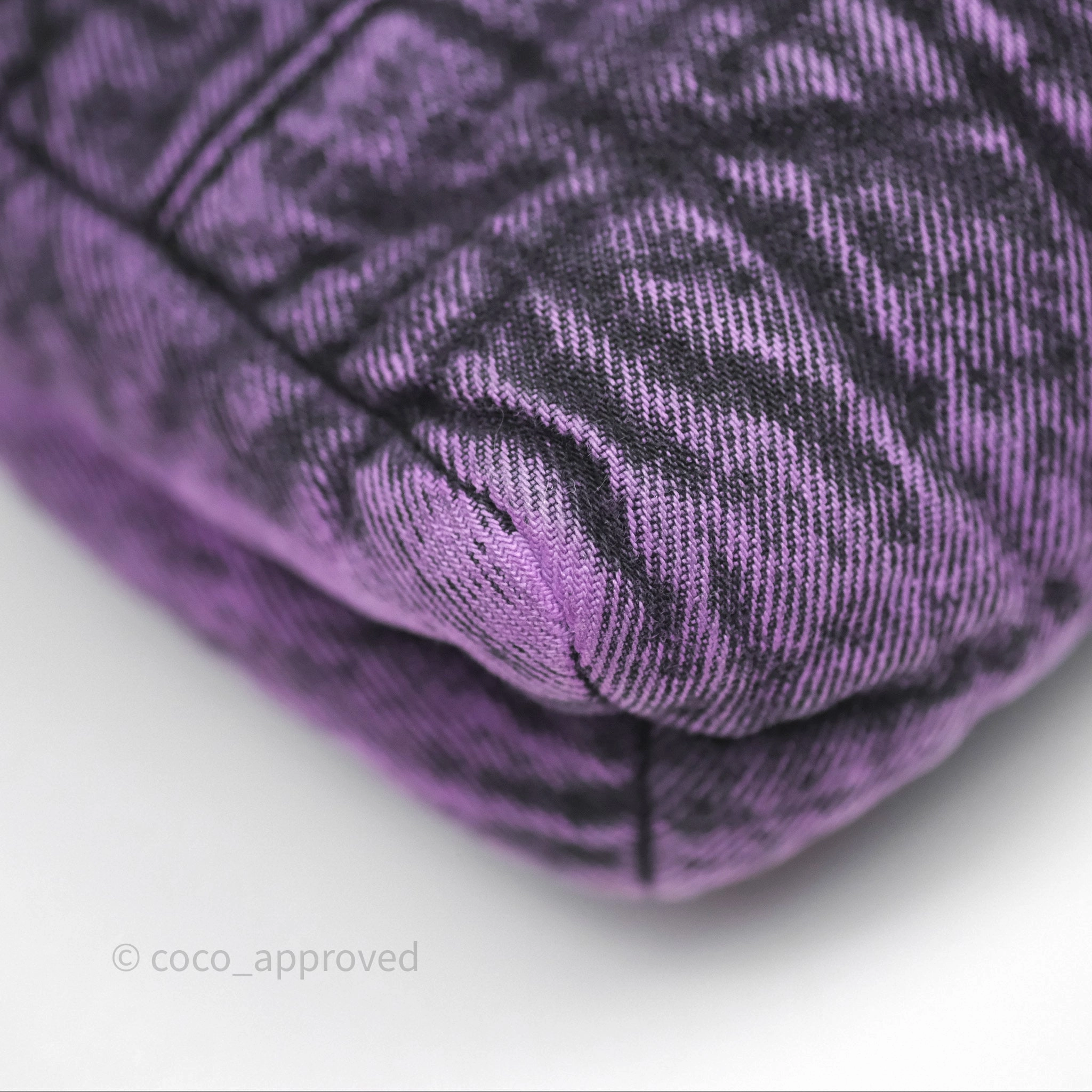 Chanel 31 Large Shopping Bag Quilted Denimpression Purple Black Silver Hardware