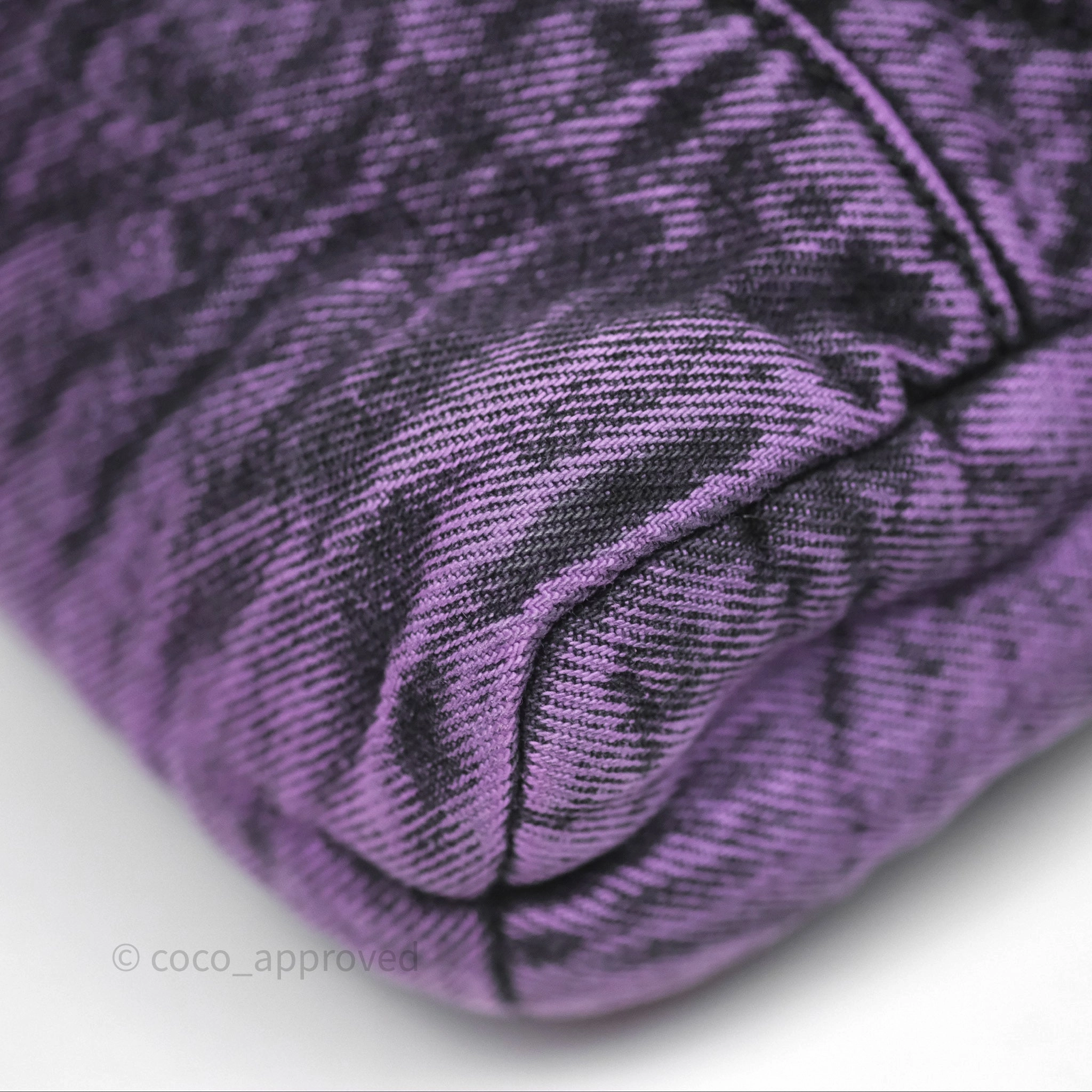 Chanel 31 Large Shopping Bag Quilted Denimpression Purple Black Silver Hardware