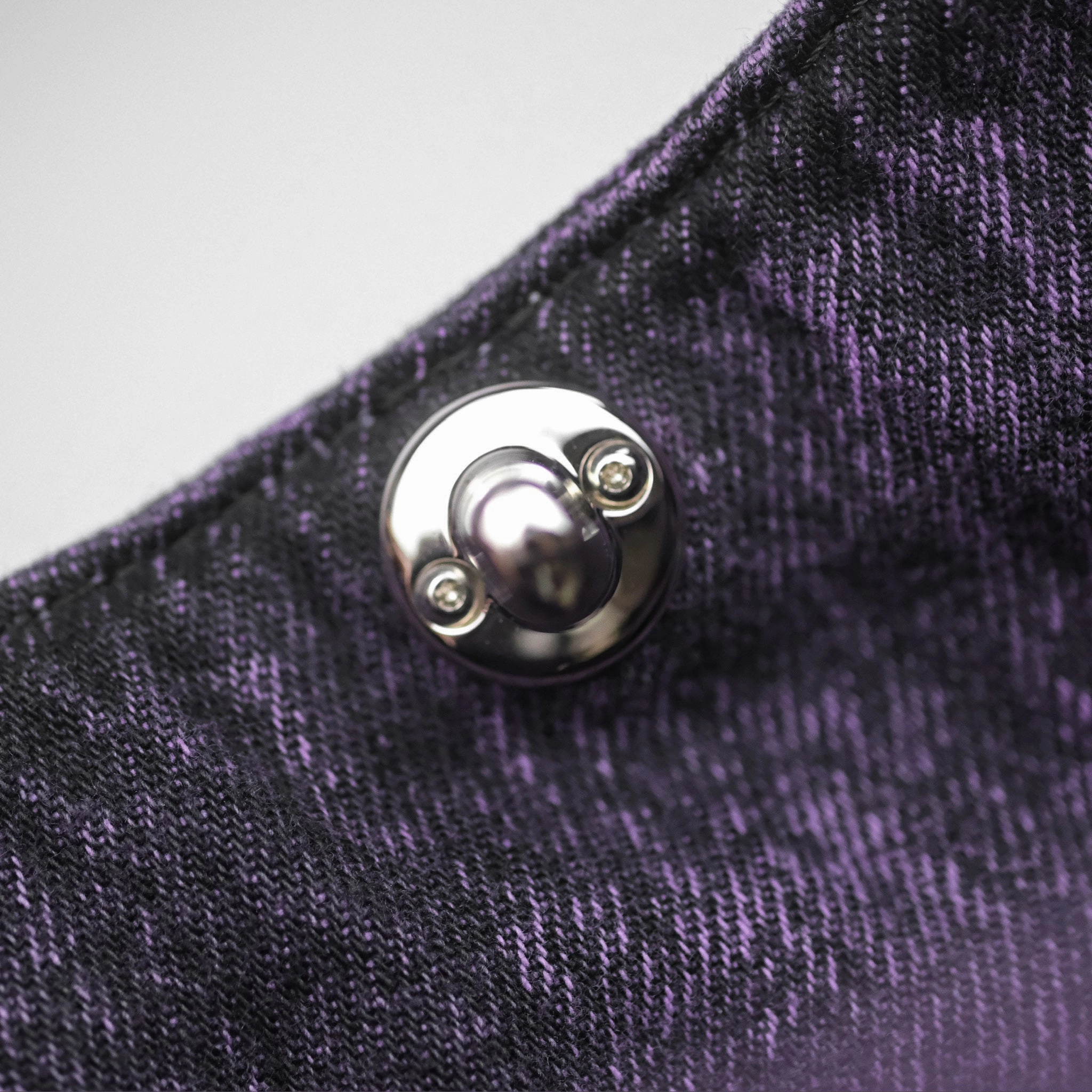 Chanel 31 Large Shopping Bag Quilted Denimpression Purple Black Silver Hardware