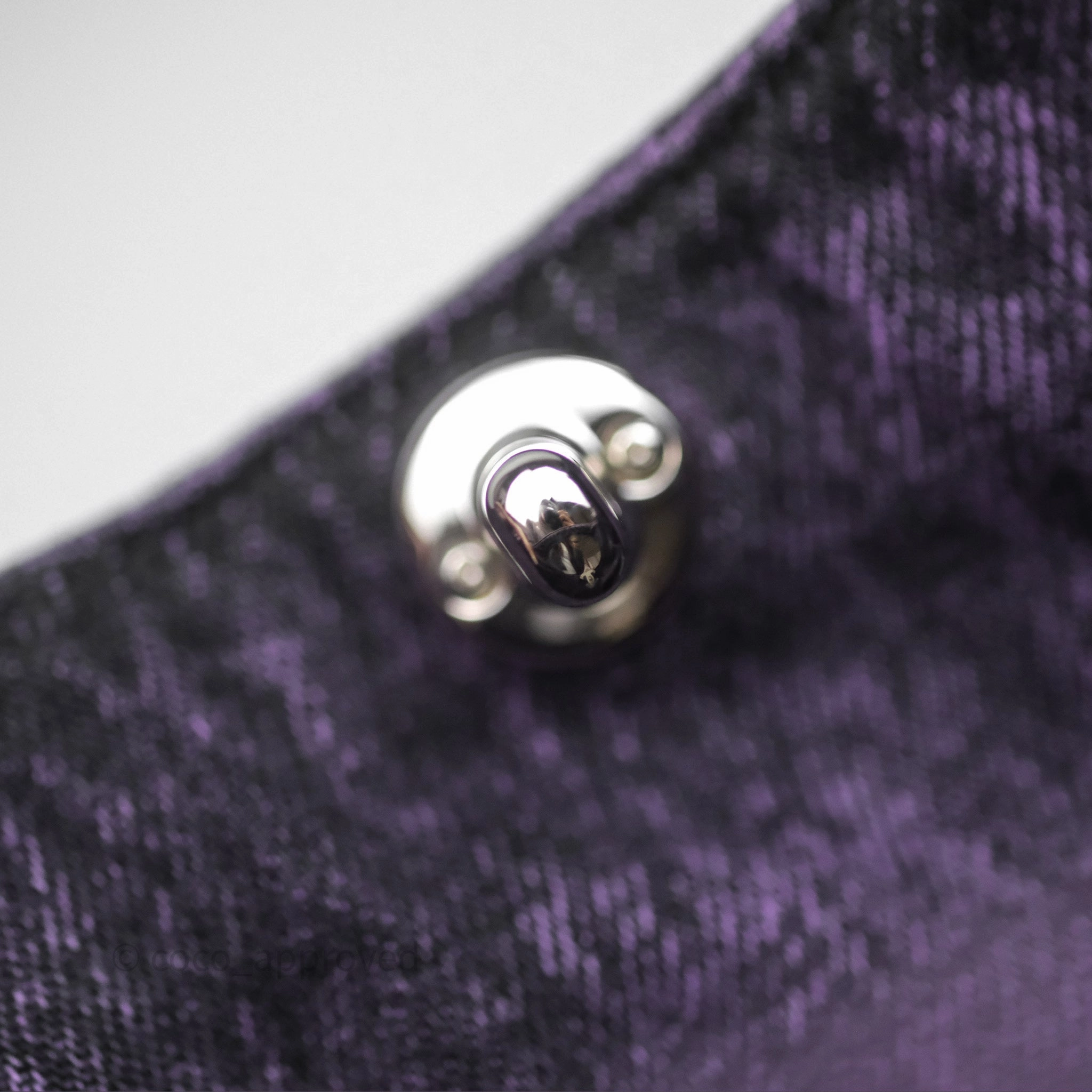 Chanel 31 Large Shopping Bag Quilted Denimpression Purple Black Silver Hardware