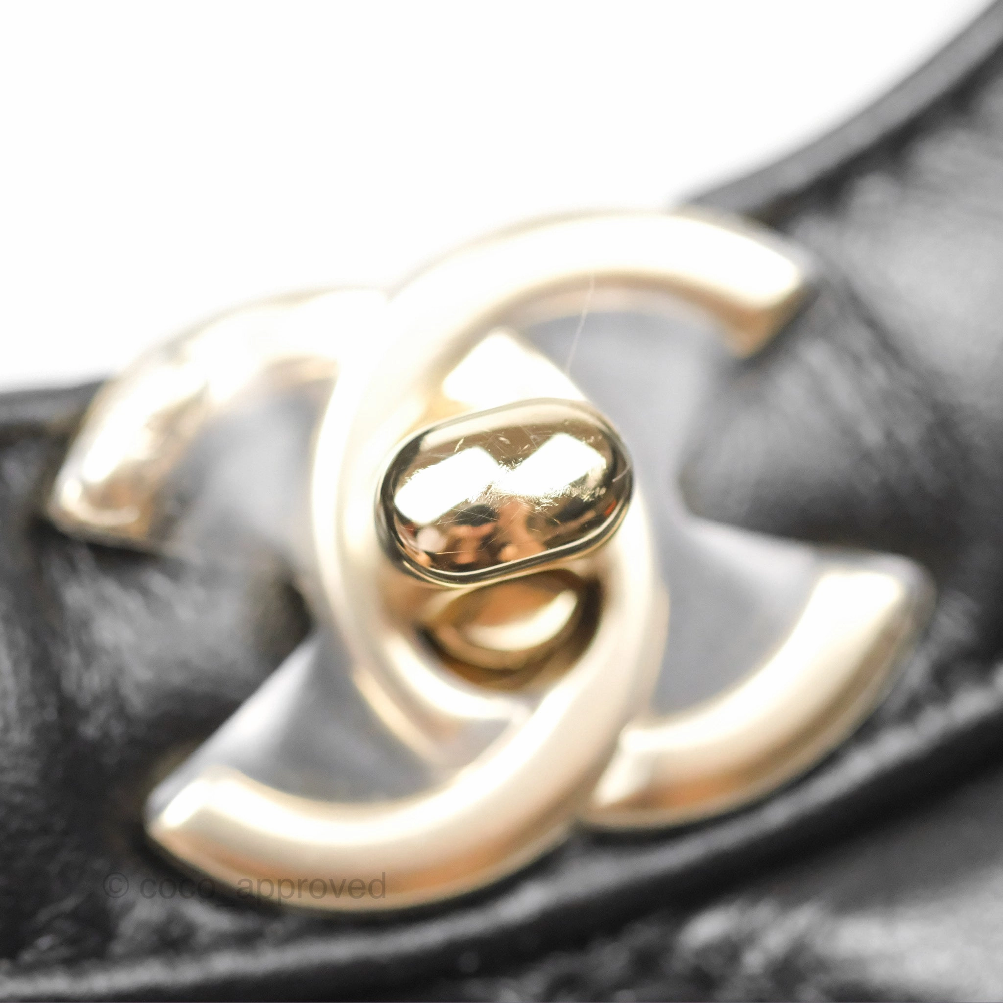 Chanel 31 Mini Black Aged Calfskin Gold Hardware