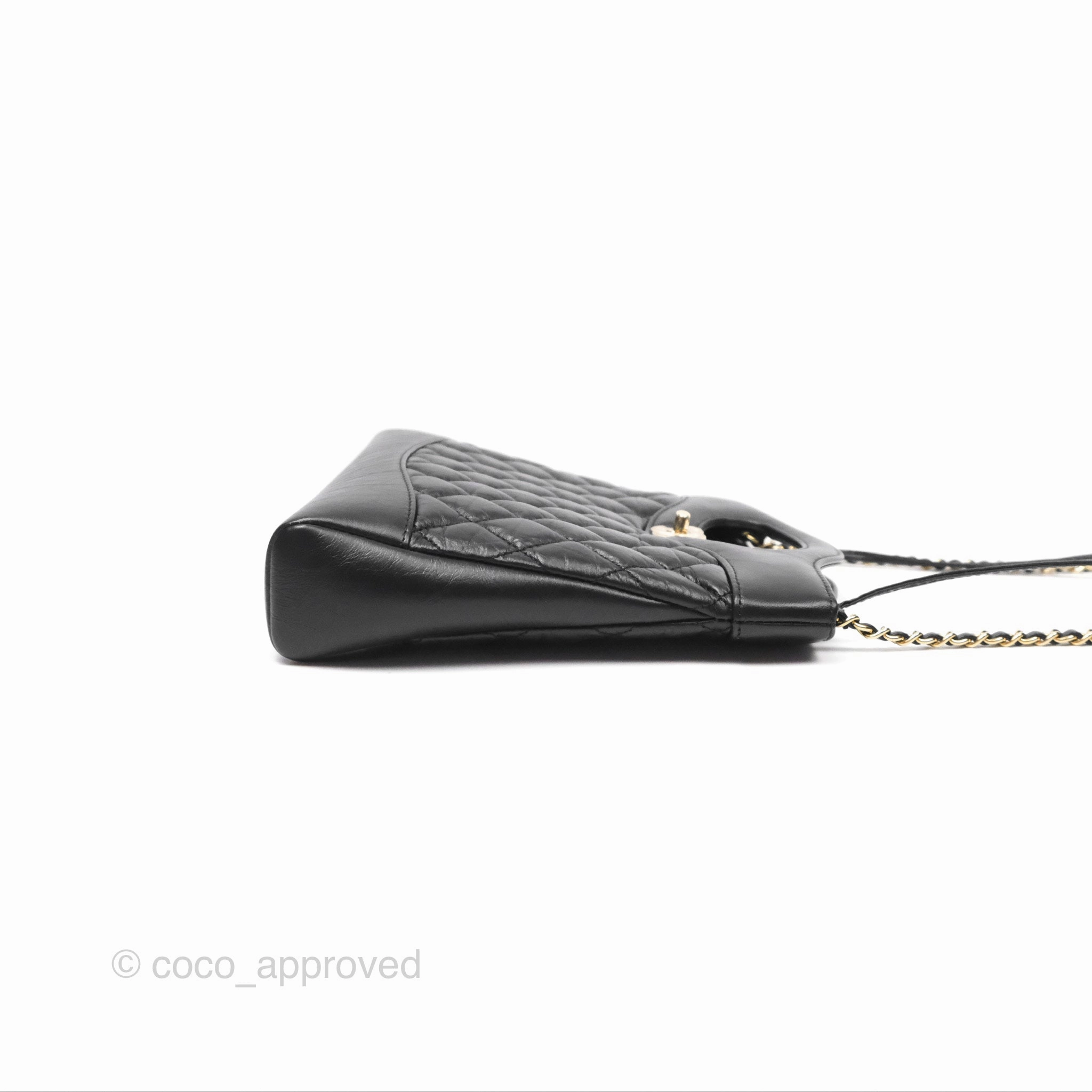 Chanel 31 Mini Black Aged Calfskin Gold Hardware