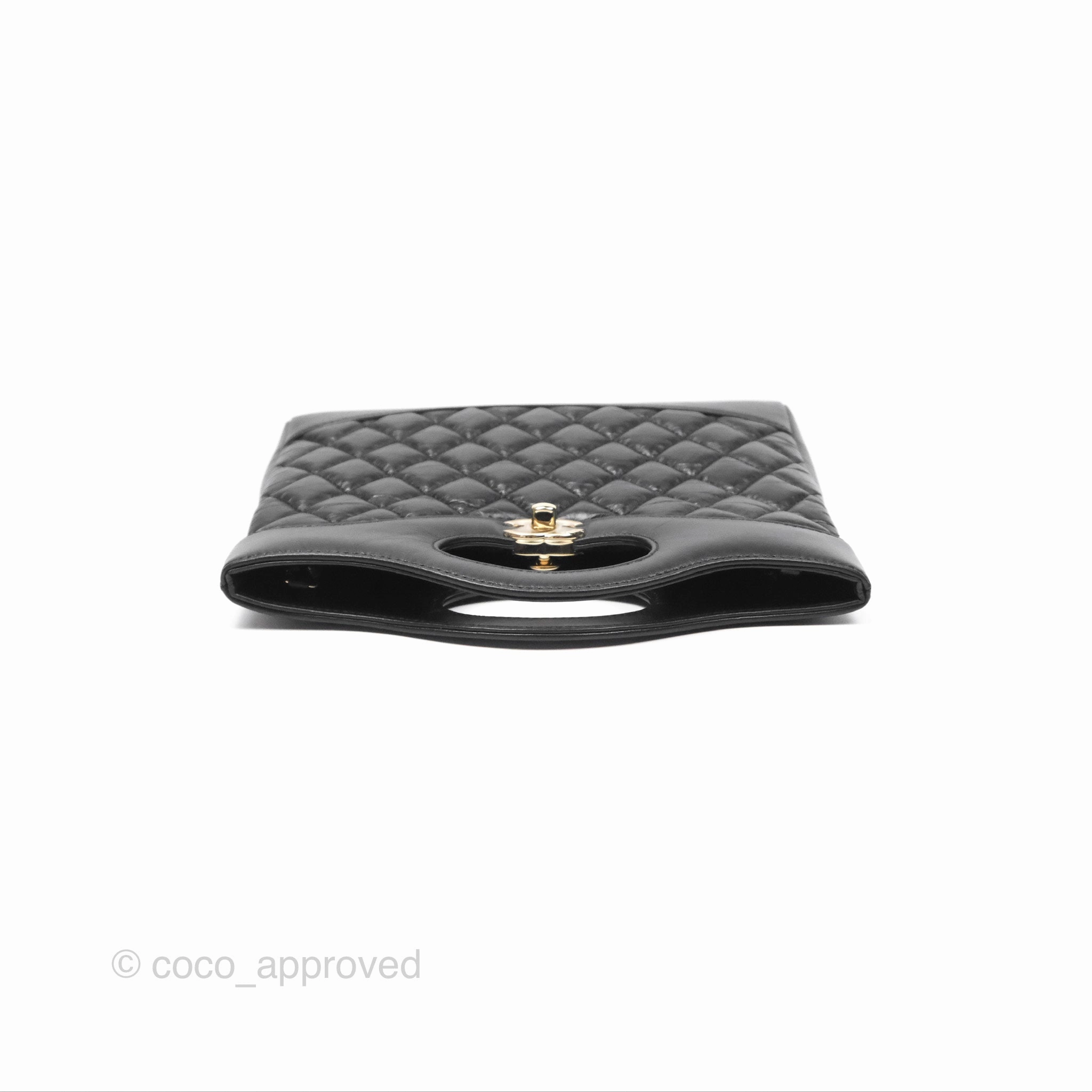 Chanel 31 Mini Black Aged Calfskin Gold Hardware