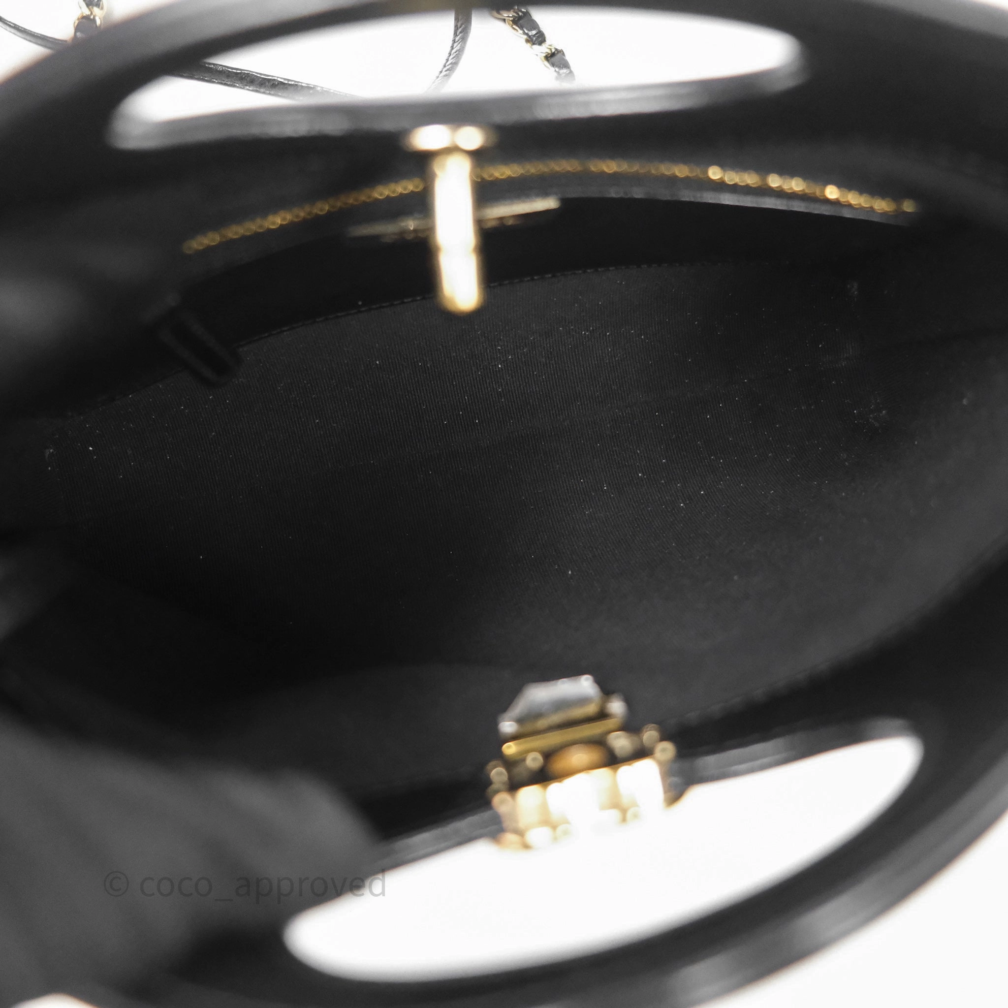 Chanel 31 Mini Black Shiny Lambskin Gold Hardware
