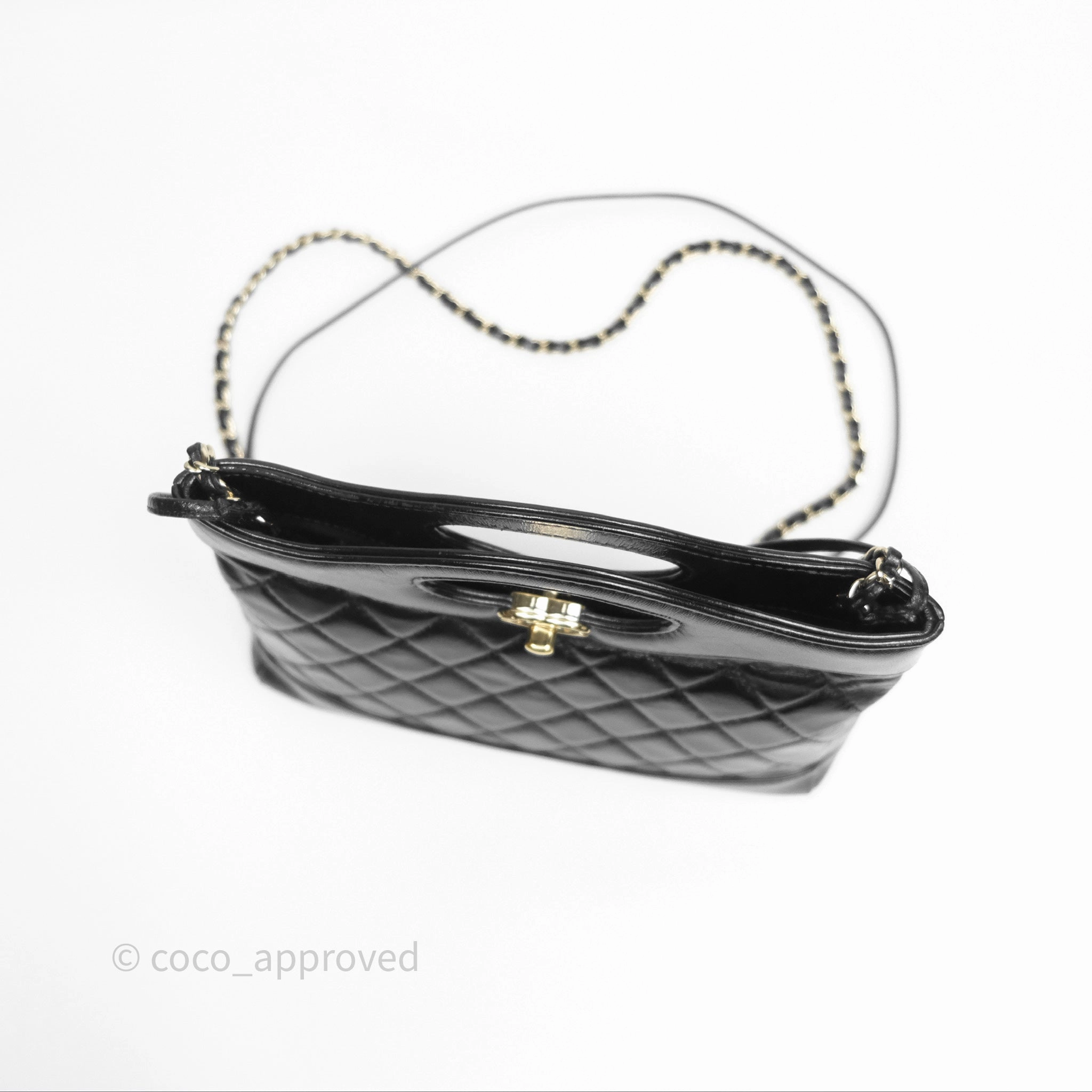 Chanel 31 Mini Black Shiny Lambskin Gold Hardware