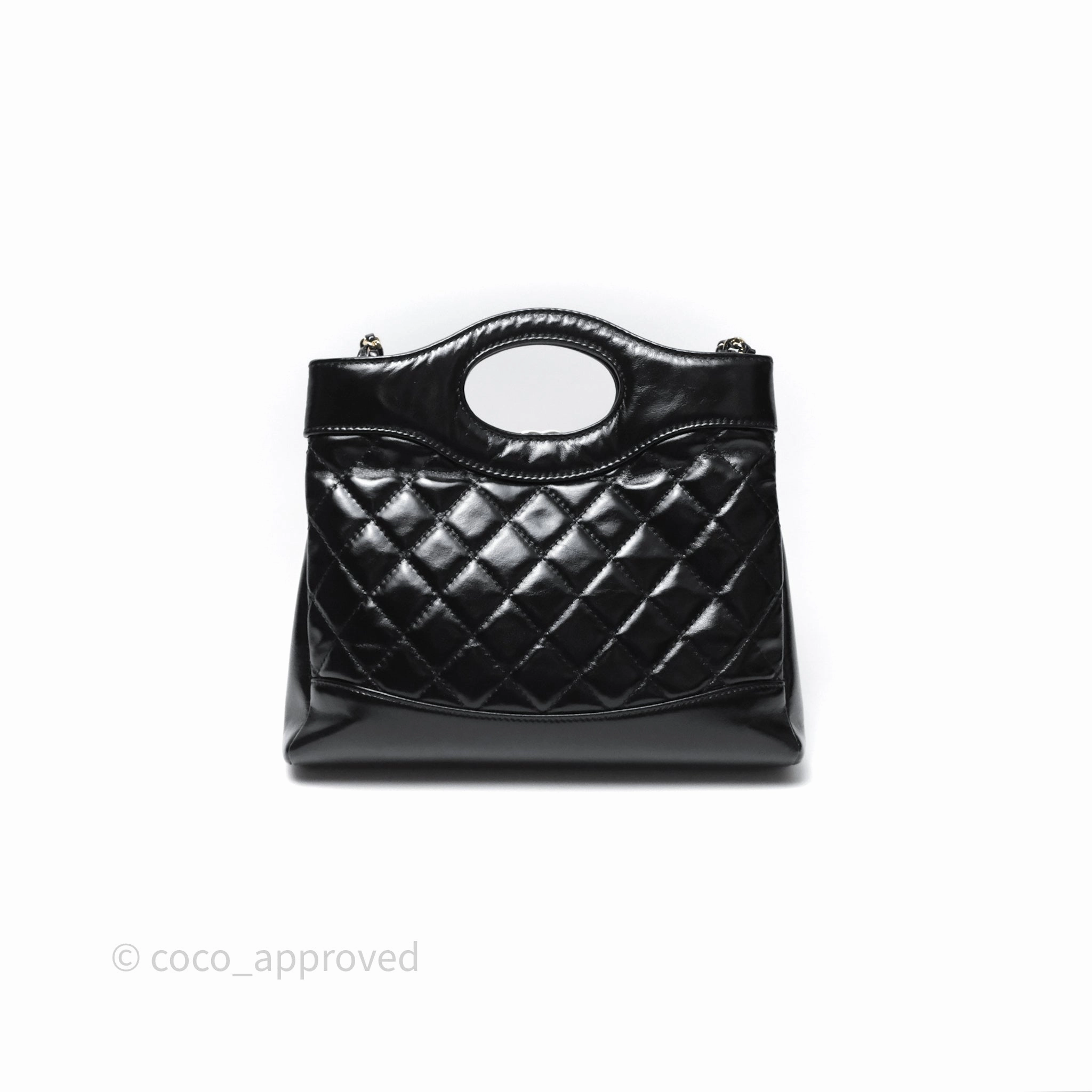 Chanel 31 Mini Black Shiny Lambskin Gold Hardware