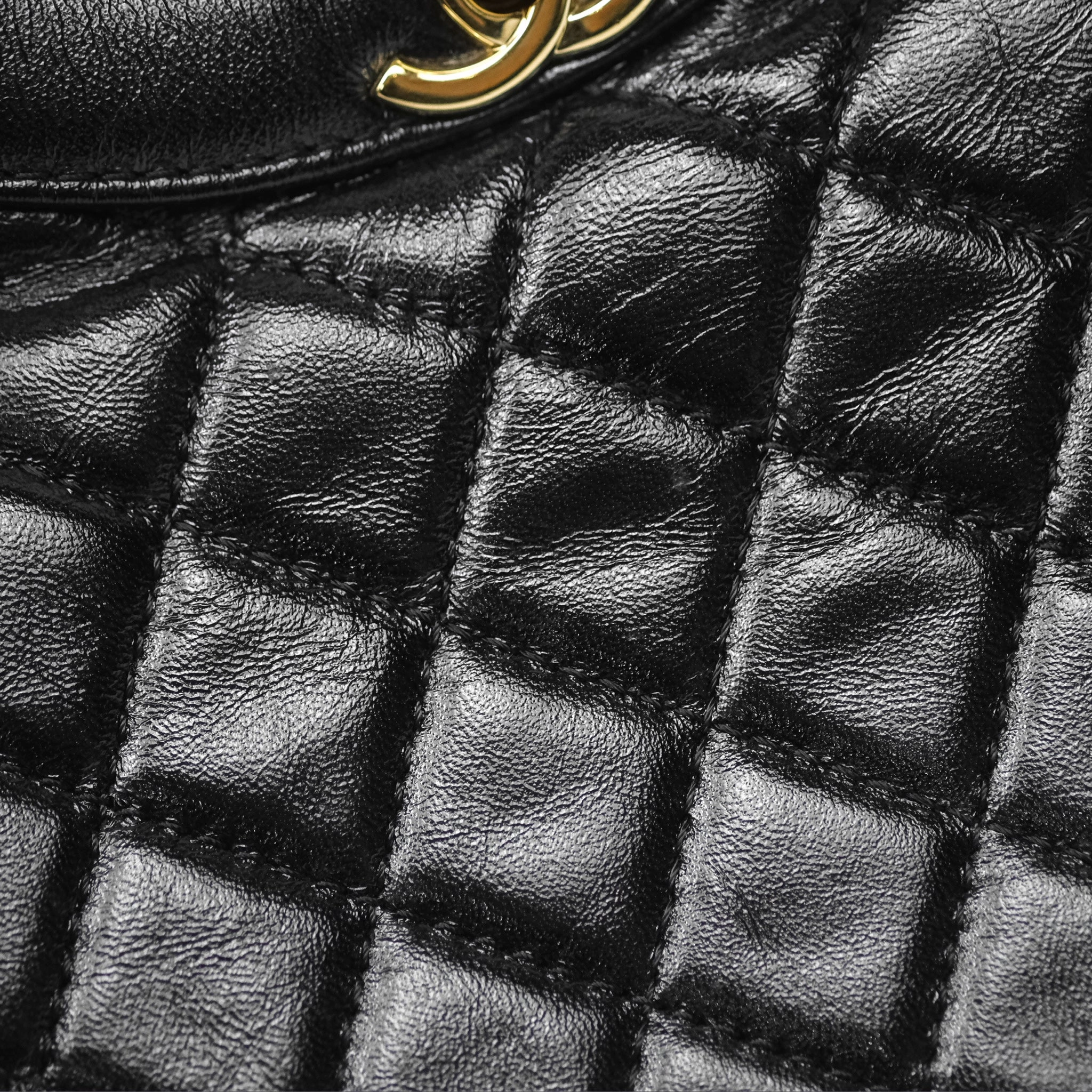 Chanel 31 Mini Black Shiny Lambskin Gold Hardware