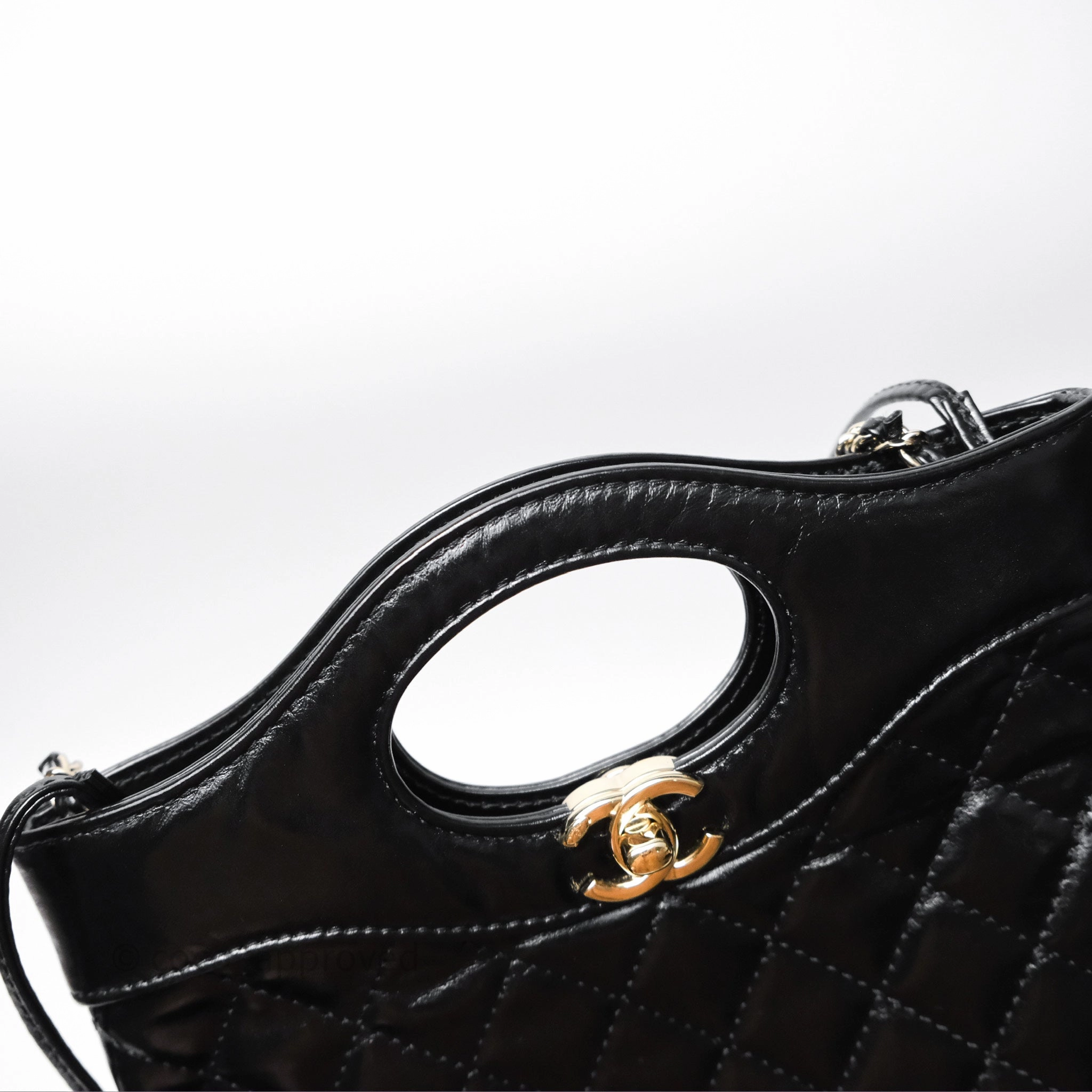 Chanel 31 Mini Black Shiny Lambskin Gold Hardware