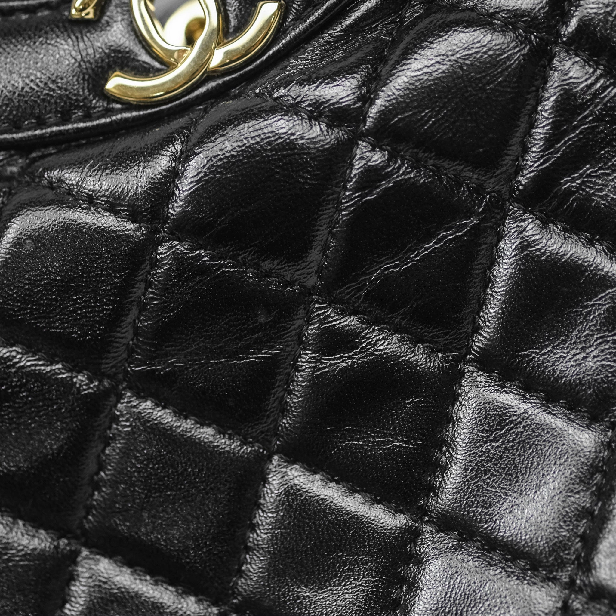 Chanel 31 Mini Black Shiny Lambskin Gold Hardware
