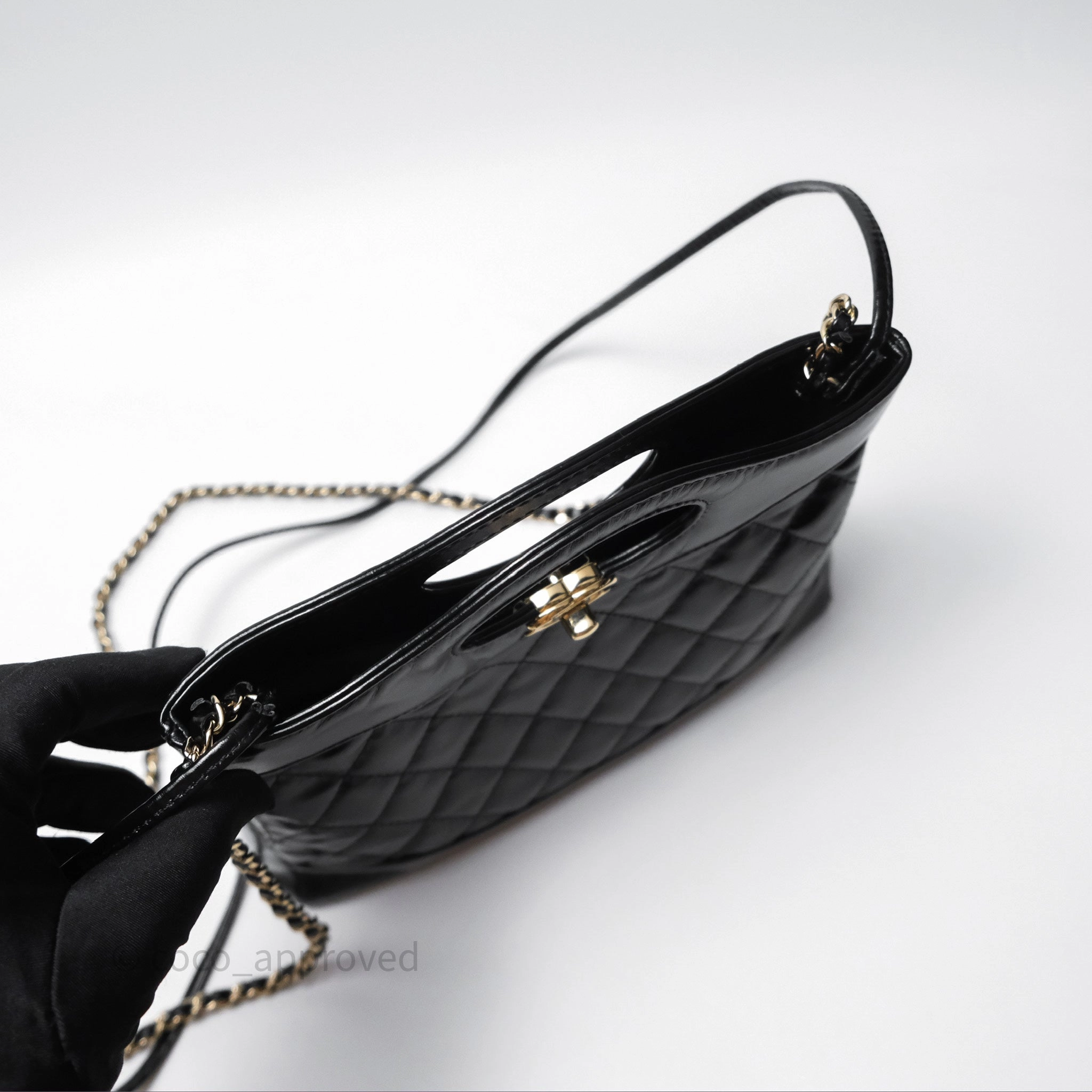 Chanel 31 Mini Black Shiny Lambskin Gold Hardware