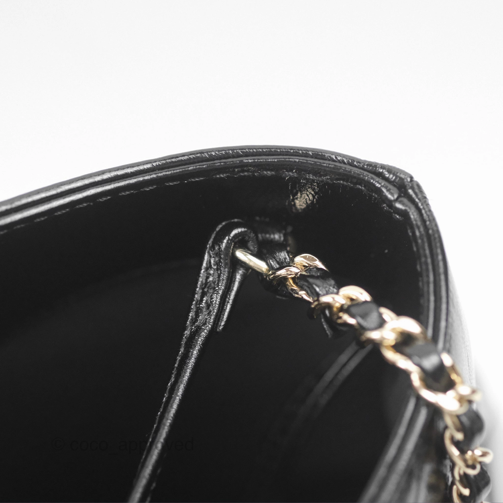 Chanel 31 Small Black Shiny Lambskin Gold Hardware 24S
