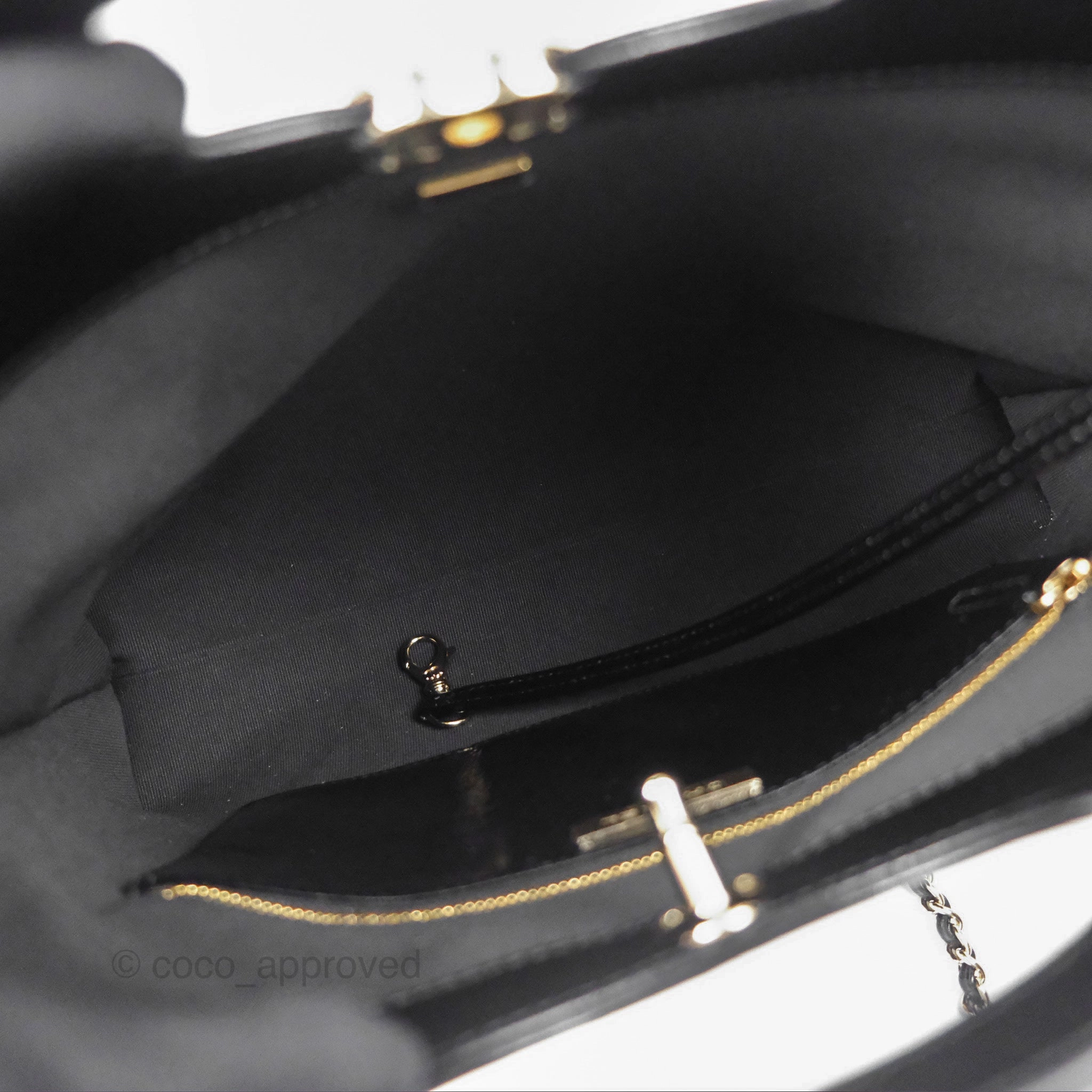 Chanel 31 Small Black Shiny Lambskin Gold Hardware 24S