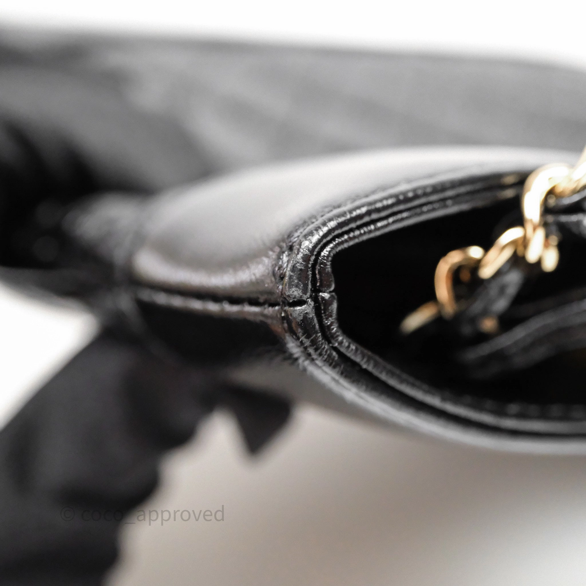Chanel 31 Small Shopping Bag Shiny Lambskin Black Gold Hardware