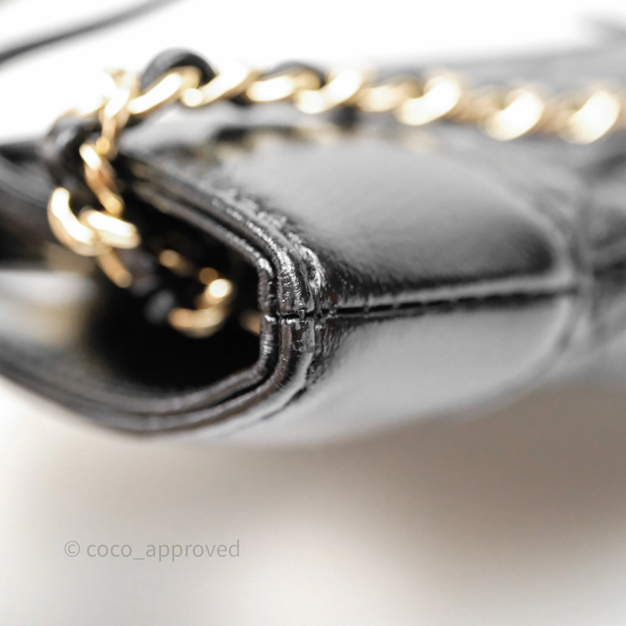 Chanel 31 Small Shopping Bag Shiny Lambskin Black Gold Hardware