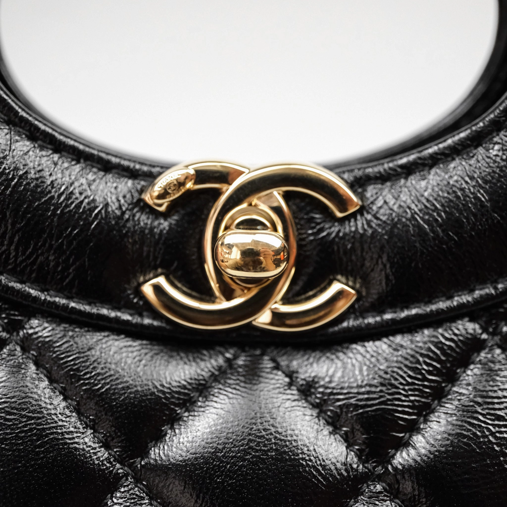 Chanel 31 Small Shopping Bag Shiny Lambskin Black Gold Hardware